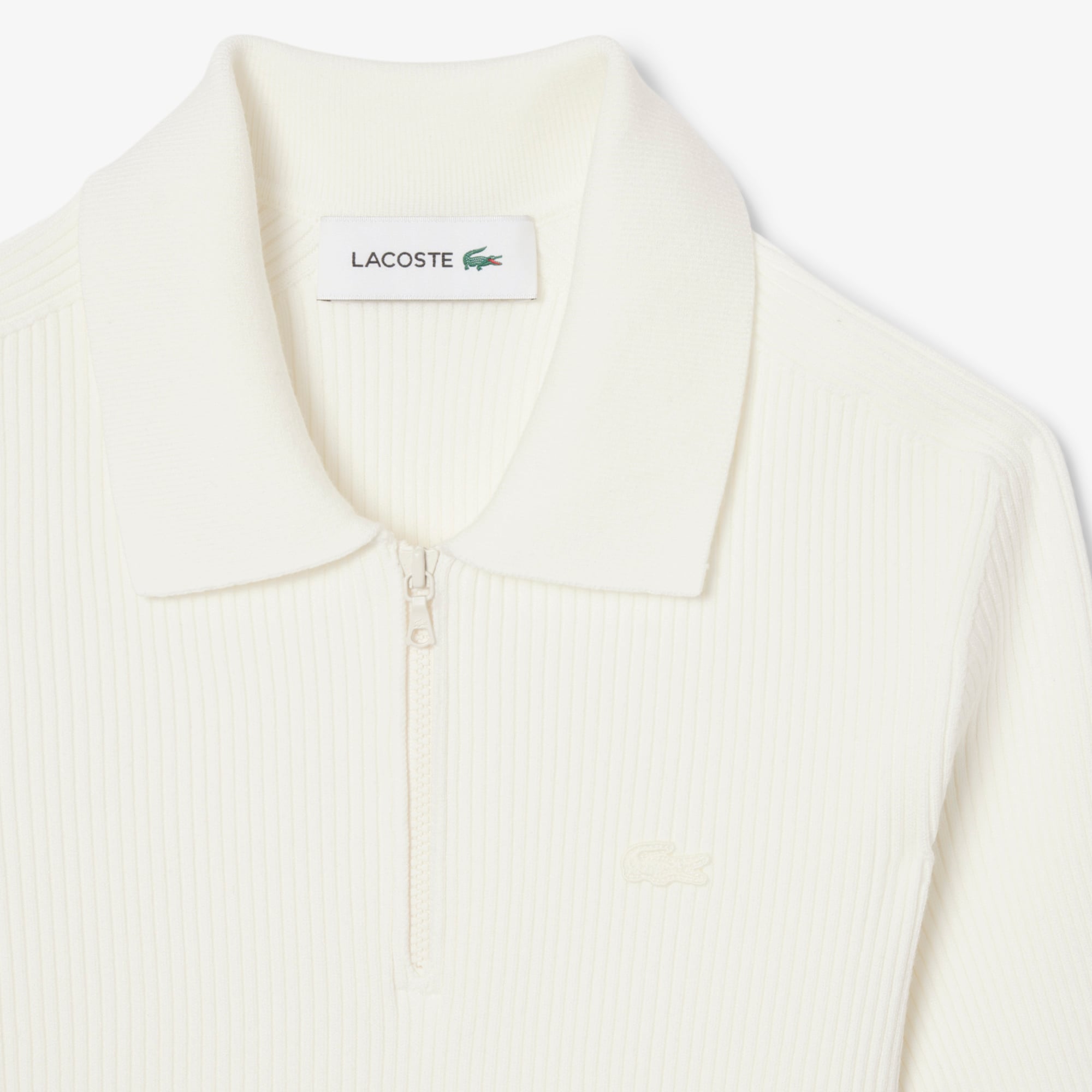 Lacoste Kadın Relaxed Fit Kısa Kollu Polo Yaka Beyaz Elbise görsel 5