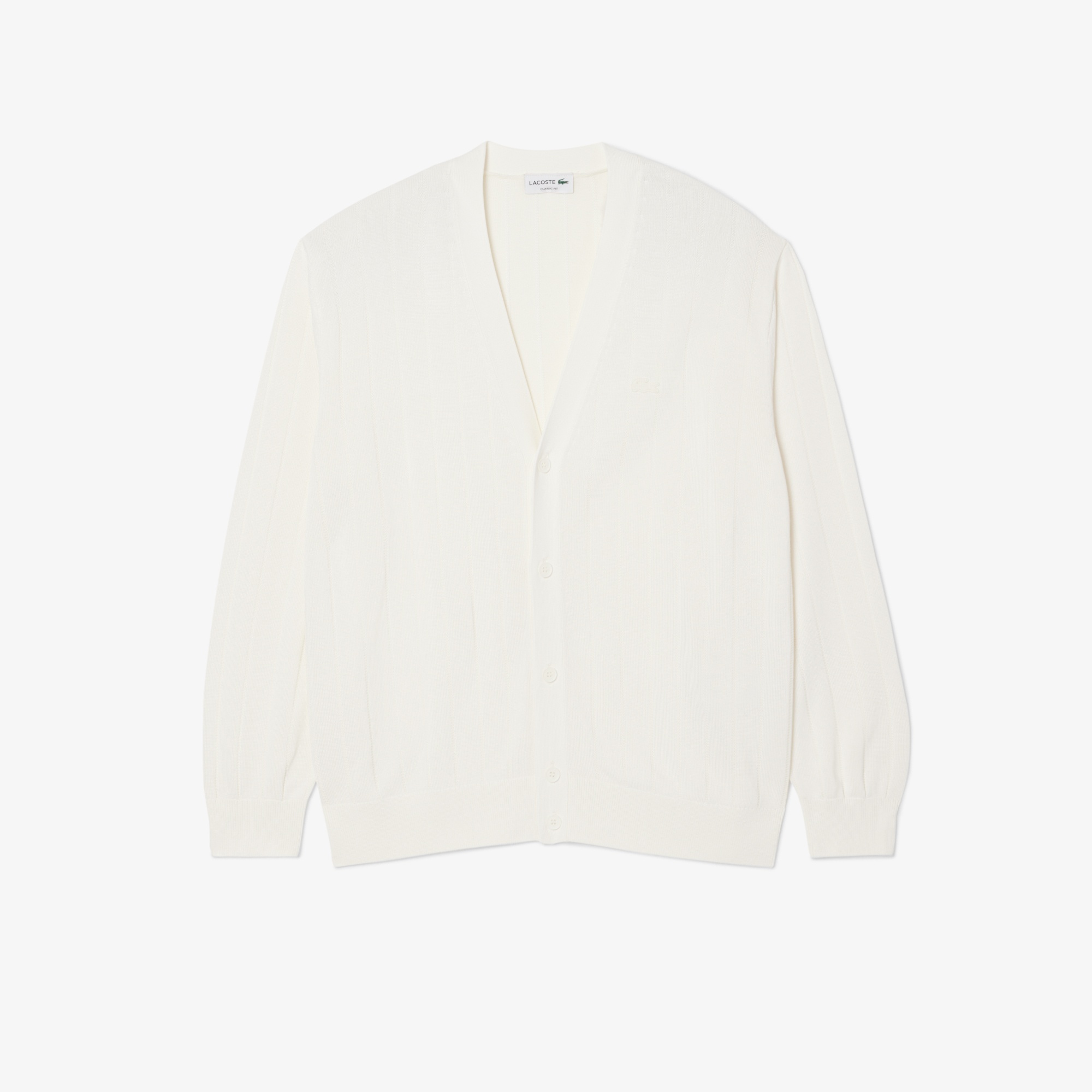 Erkek Classic Fit V Yaka Beyaz Hırka