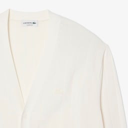 Erkek Classic Fit V Yaka Beyaz Hırka Beyaz