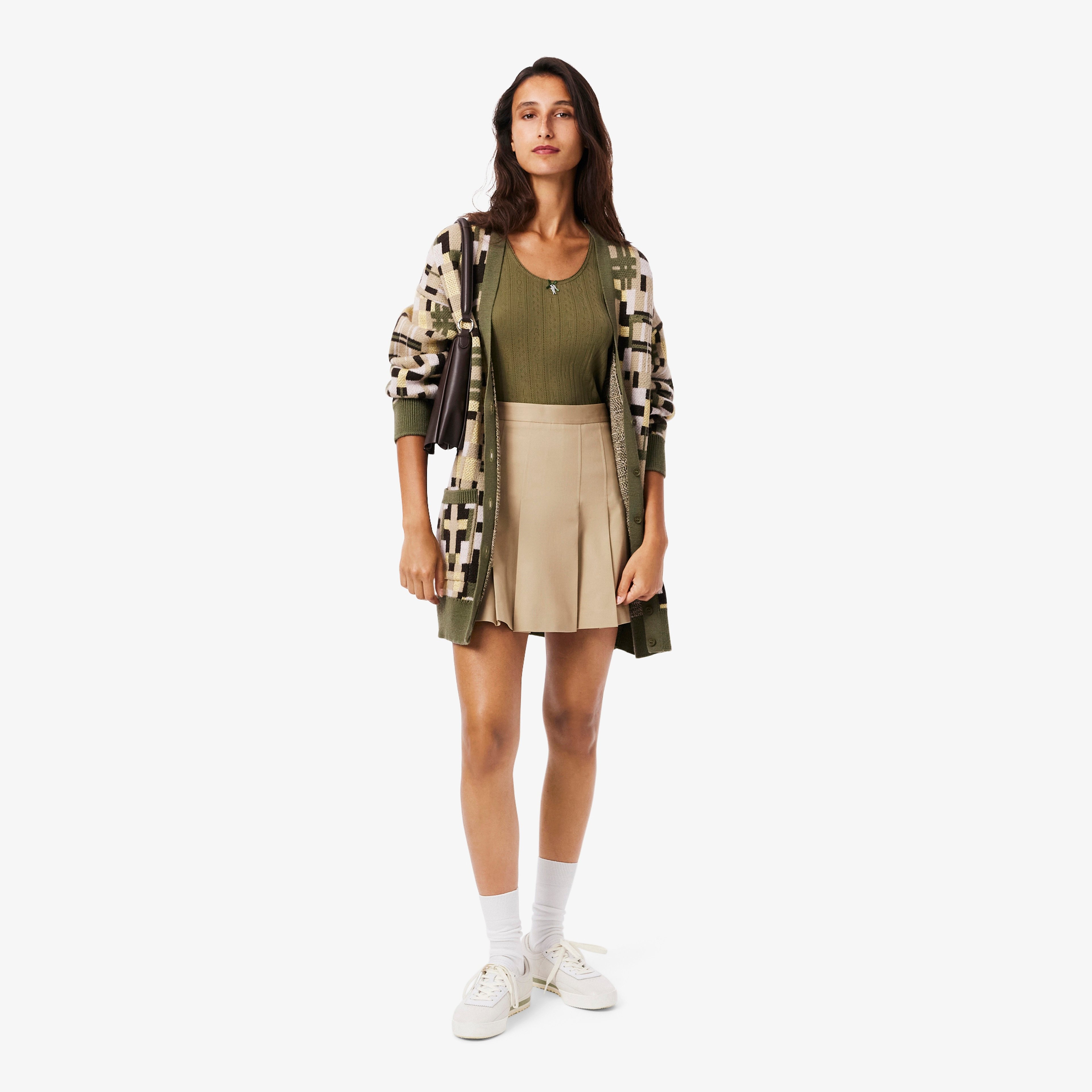 Kadın Flare Fit Bej Etek