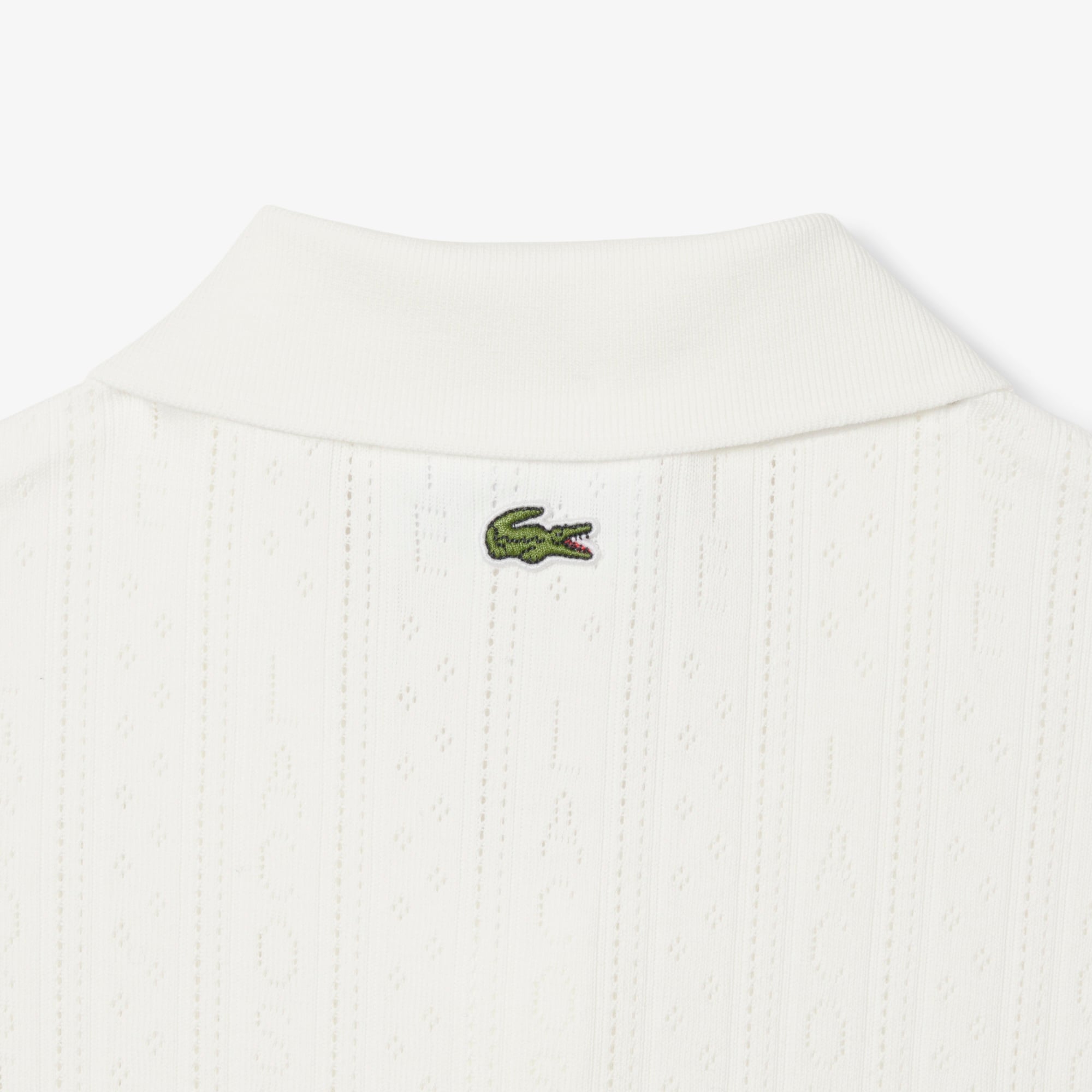 L.12.D Kadın Slim Fit  Organik Pamuk Beyaz Polo