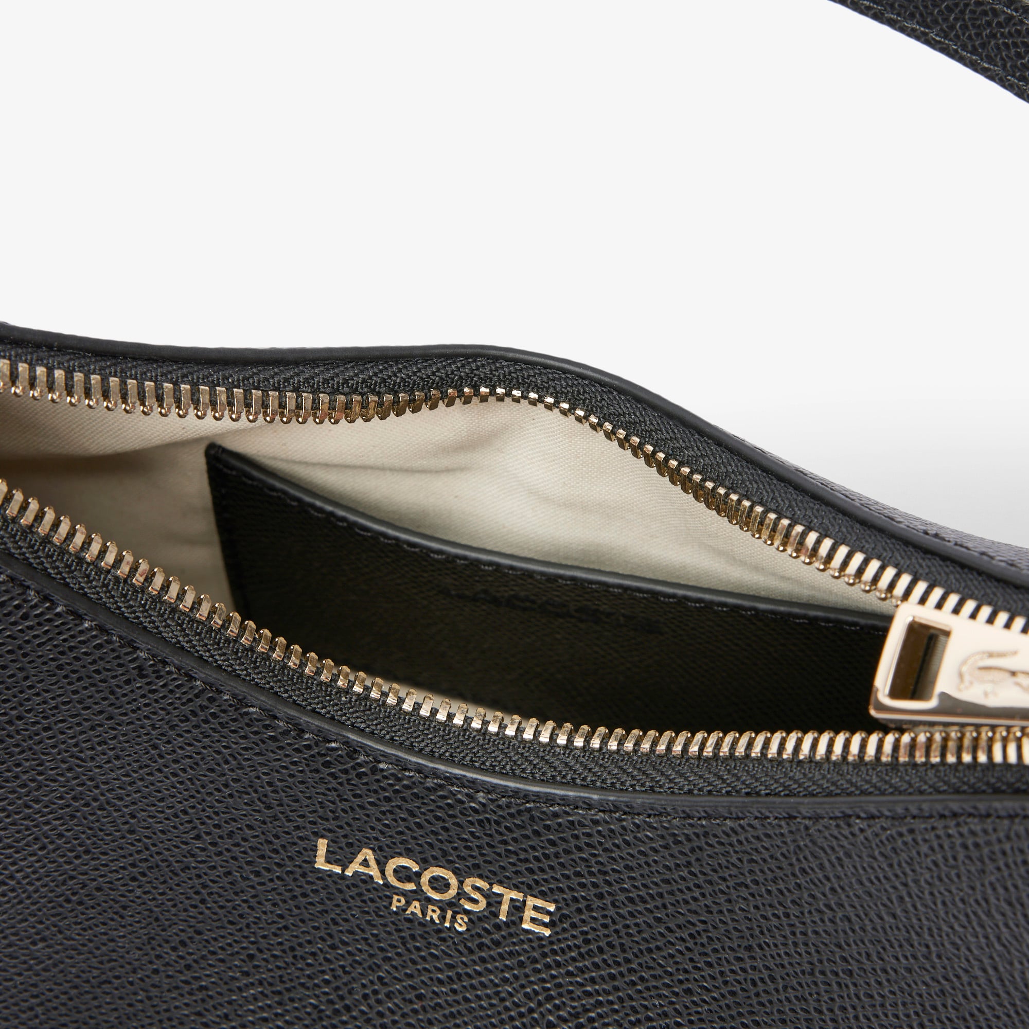 Lacoste Champs-Élysées Kadın Deri Siyah Omuz Çantası görsel 4
