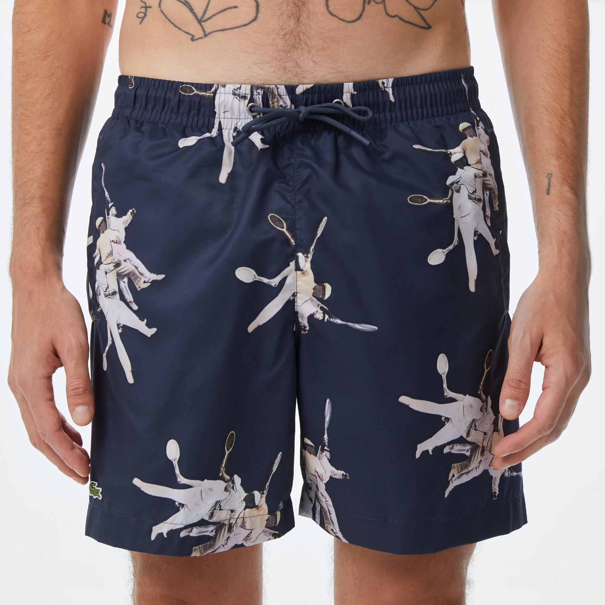 Lacoste Erkek Regular Fit Desenli Lacivert Mayo