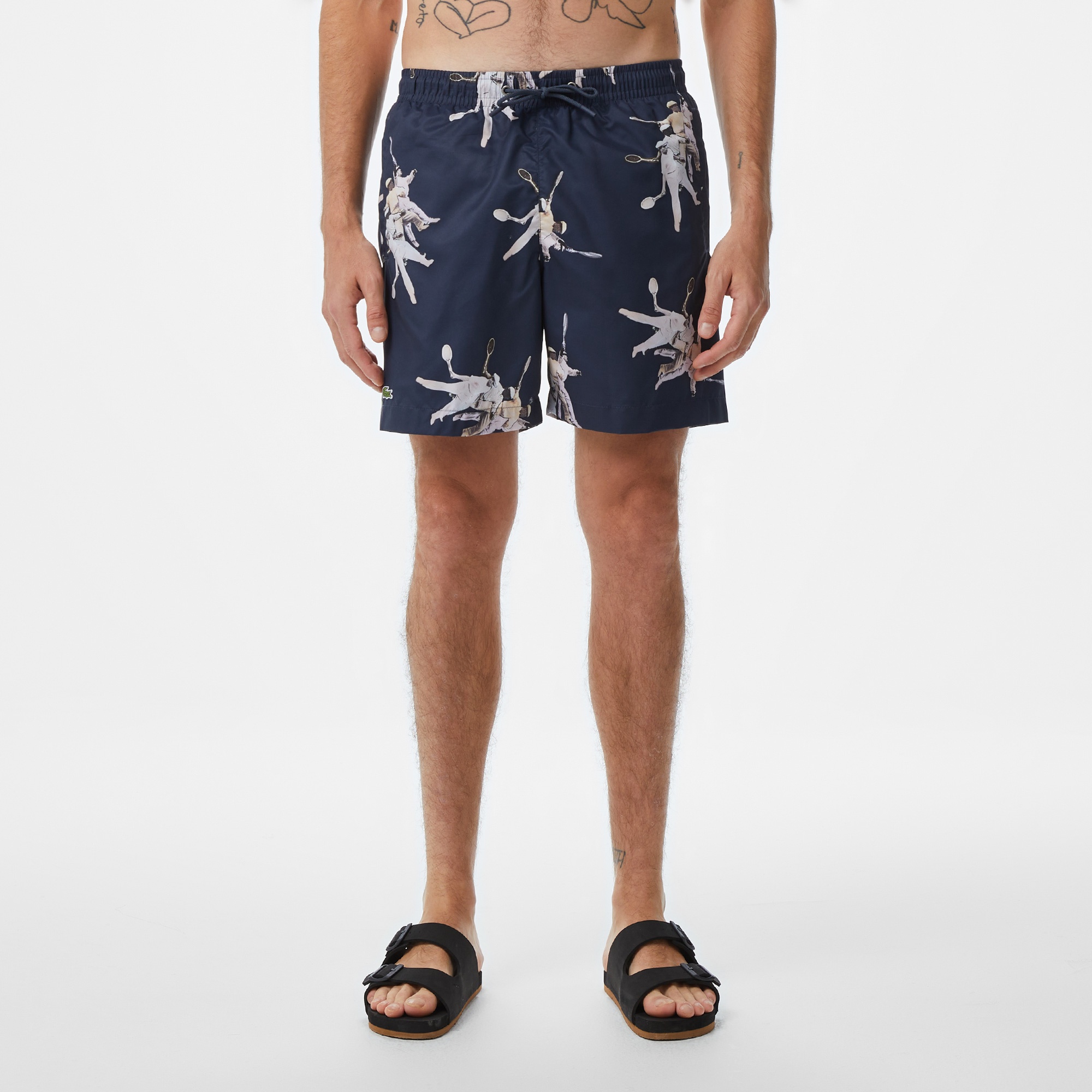 Lacoste Erkek Regular Fit Desenli Lacivert Mayo