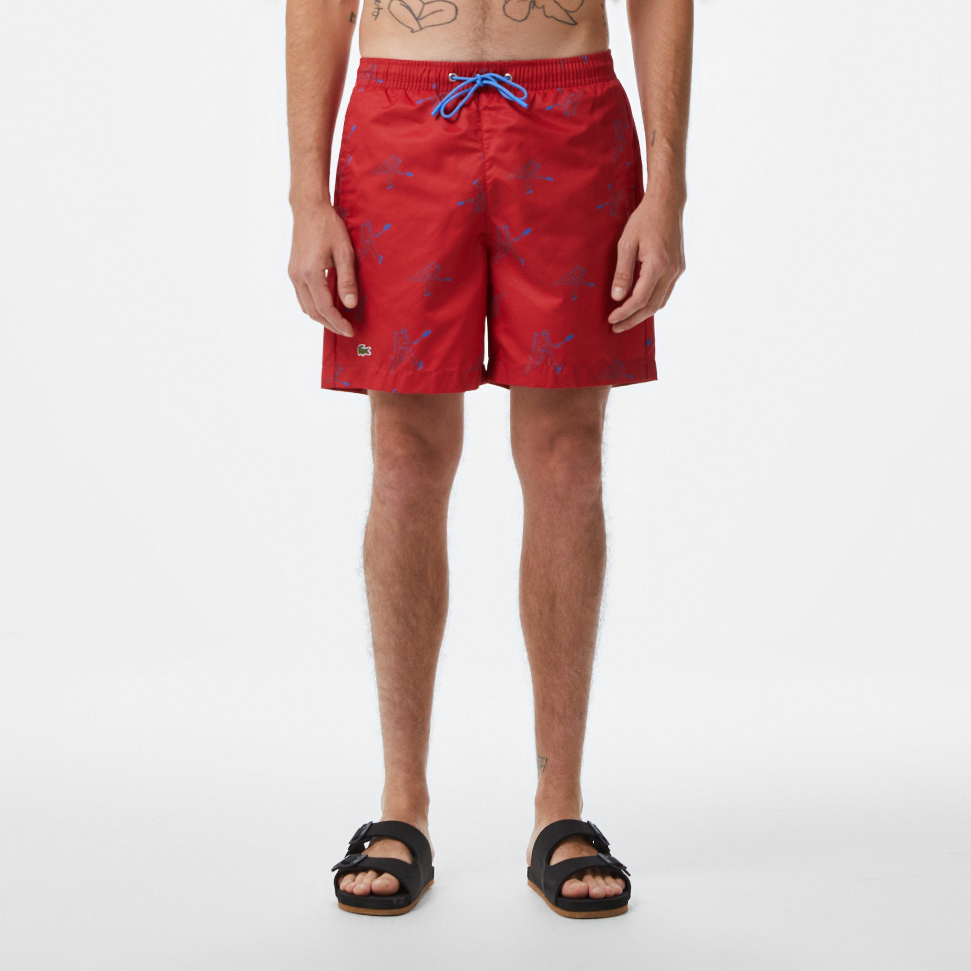 Lacoste Erkek Regular Fit Desenli Kırmızı Mayo