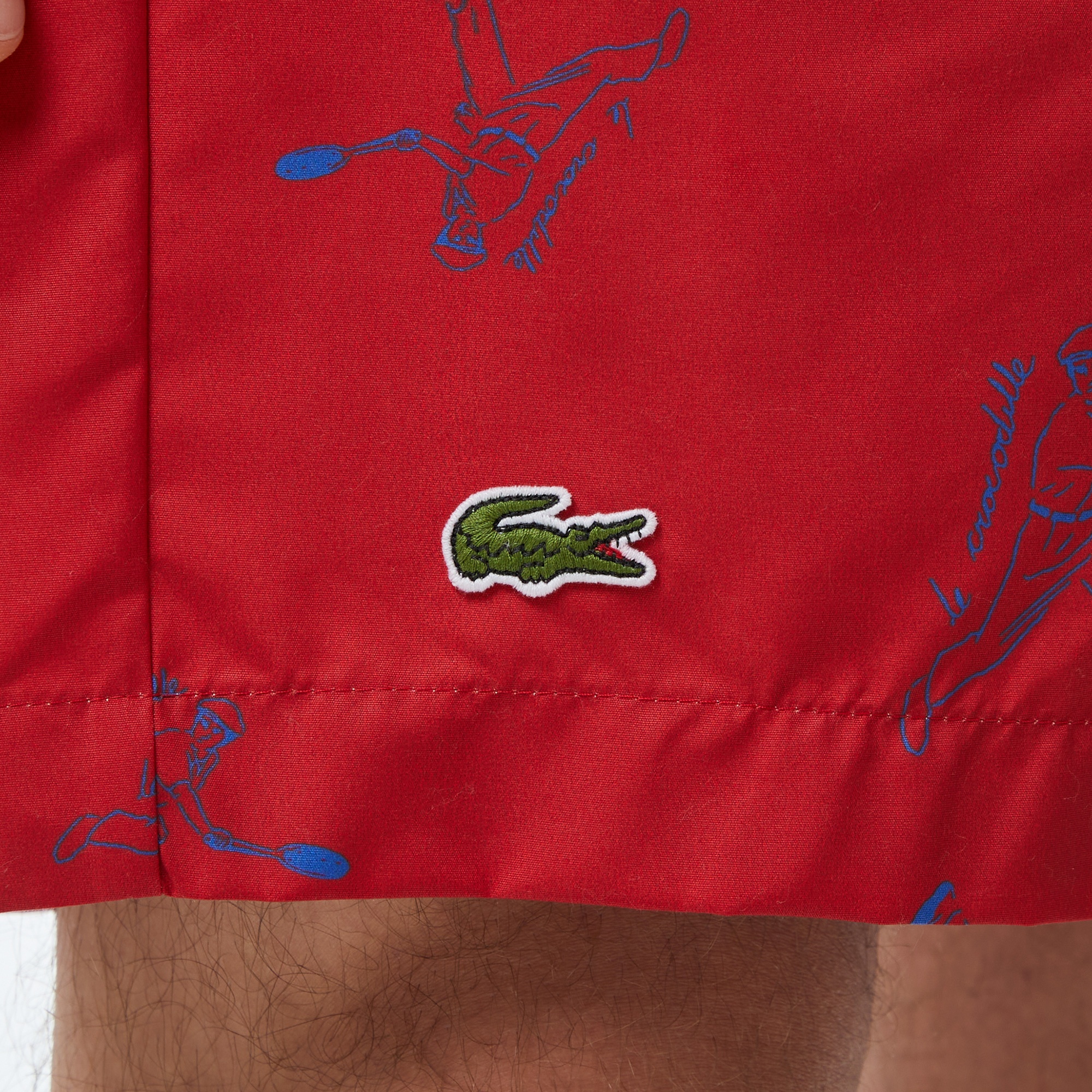 Lacoste Erkek Regular Fit Desenli Kırmızı Mayo