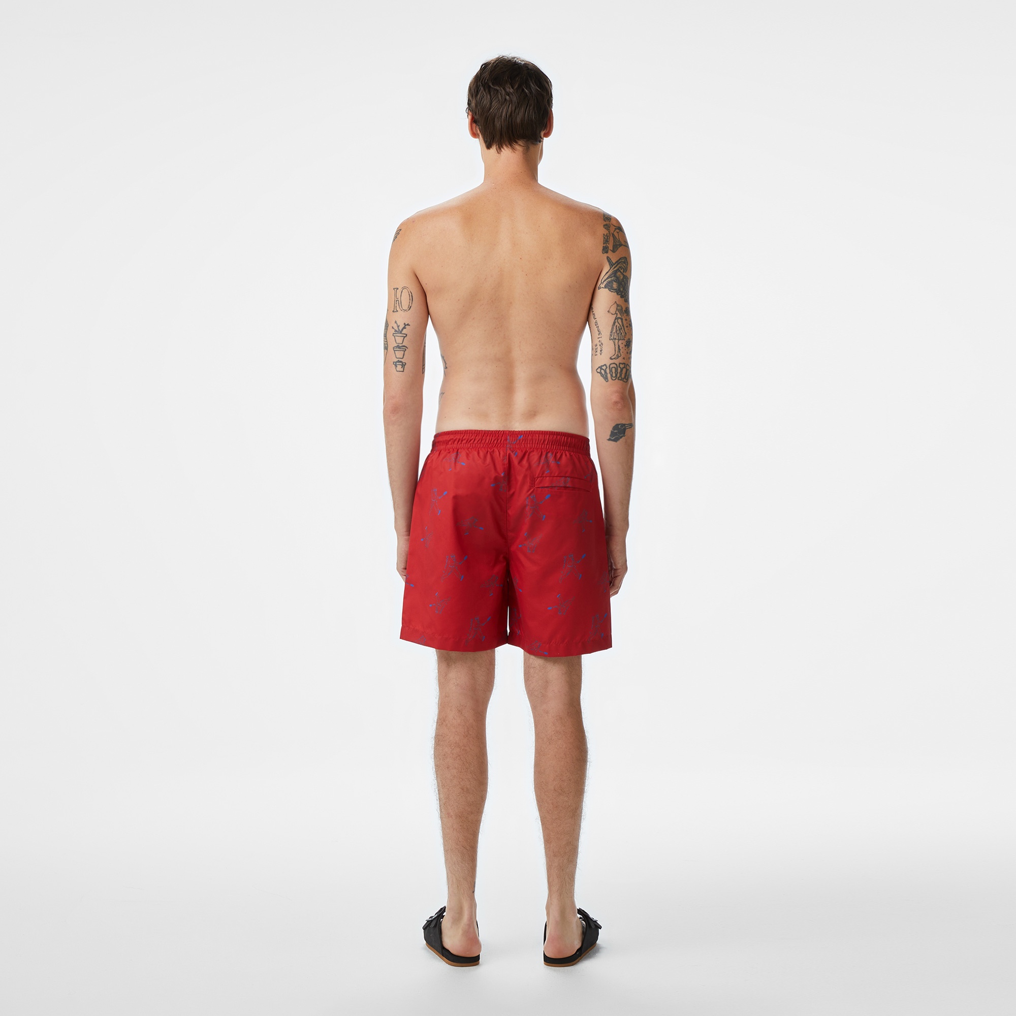 Lacoste Erkek Regular Fit Desenli Kırmızı Mayo