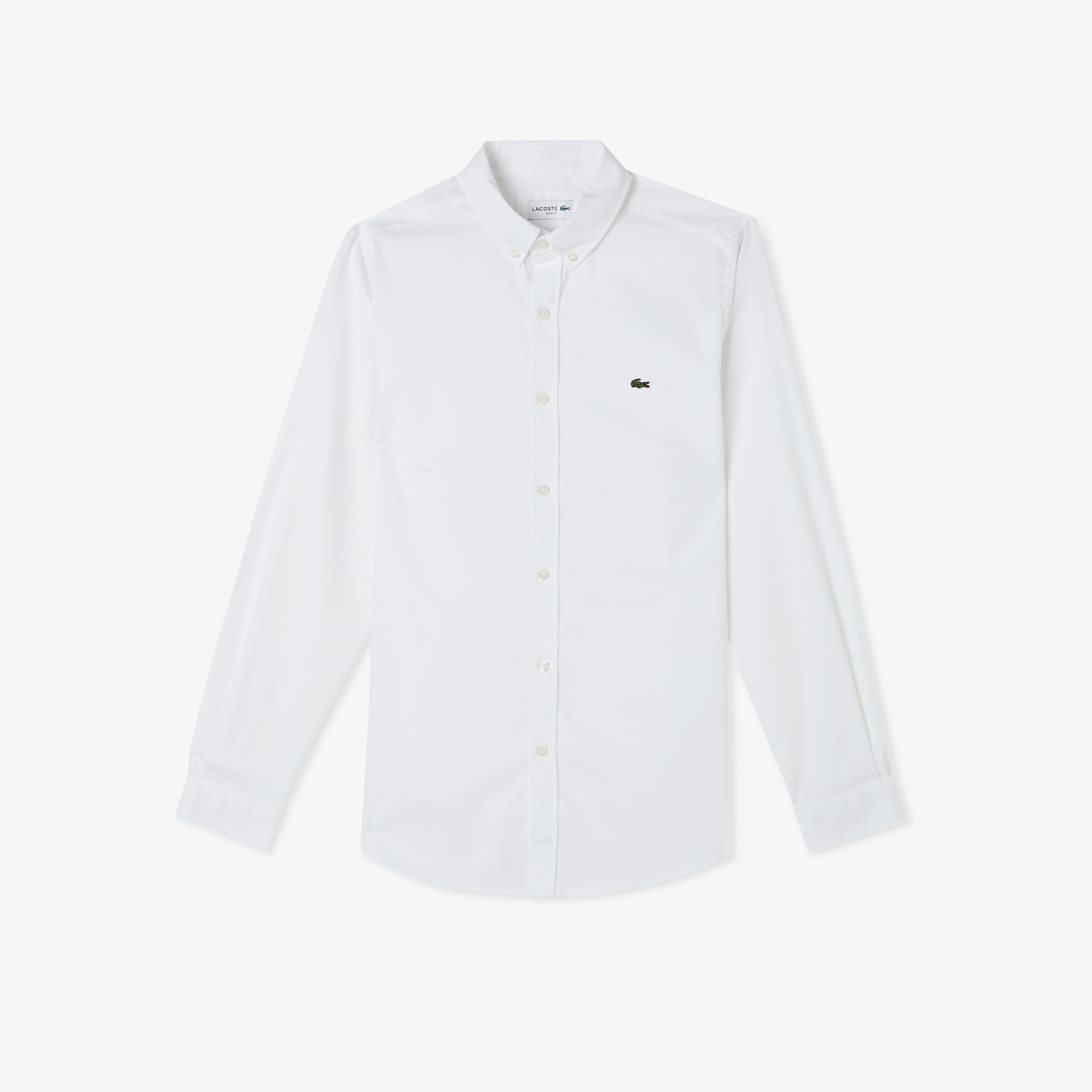 Erkek Slim Fit Düğmeli Yaka Beyaz Gömlek Erkek Slim Fit Düğmeli Yaka Beyaz Gömlek