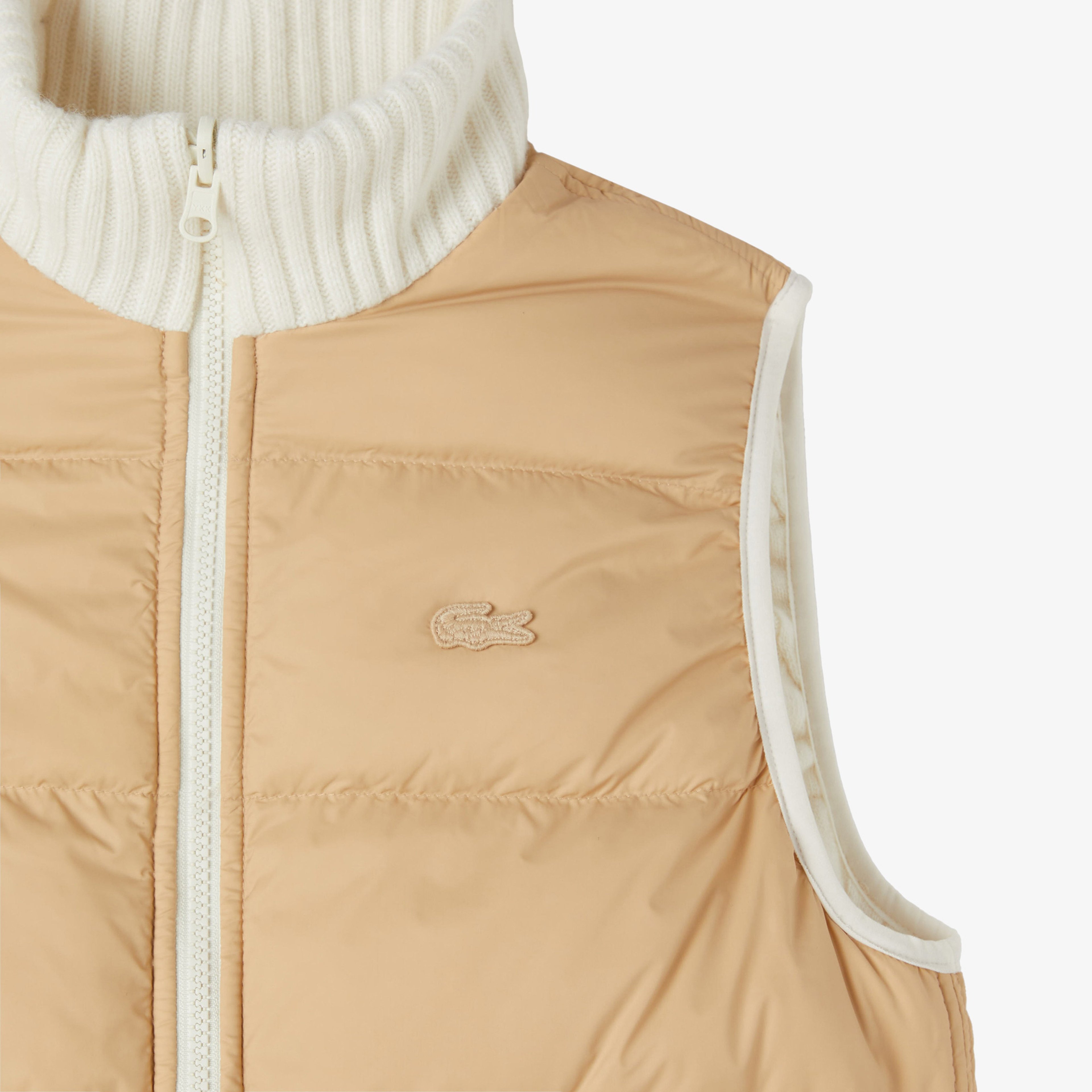 Kadın Regular Fit Dik Yaka Kapitone Çift Taraflı Beyaz Yelek