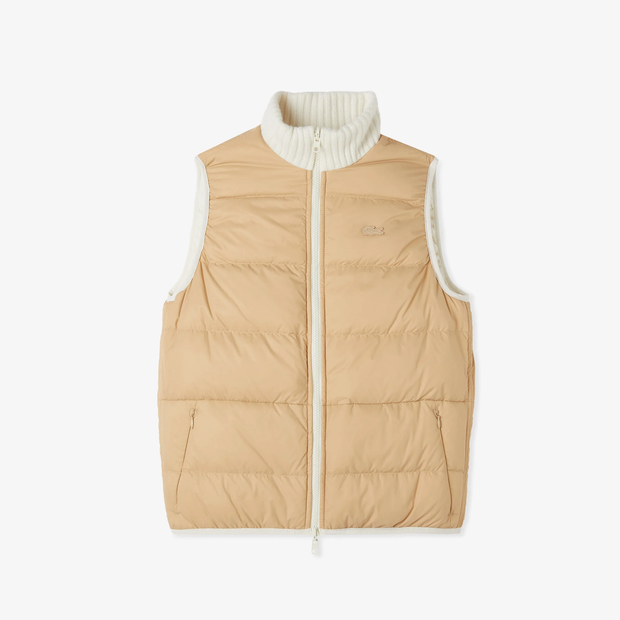 Kadın Regular Fit Dik Yaka Kapitone Çift Taraflı Beyaz Yelek