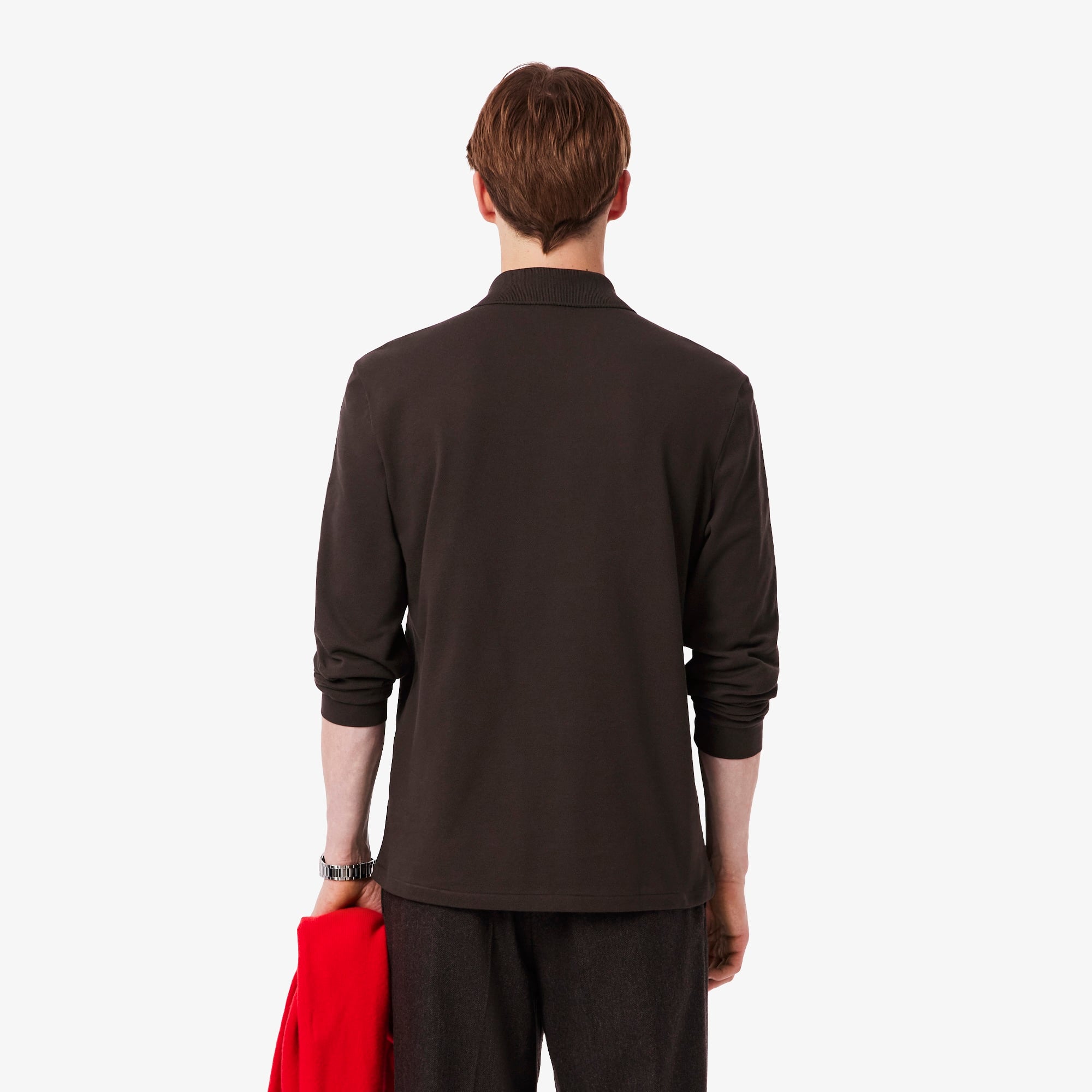 L.12.12 Erkek Classic Fit Uzun Kollu Kahverengi Polo