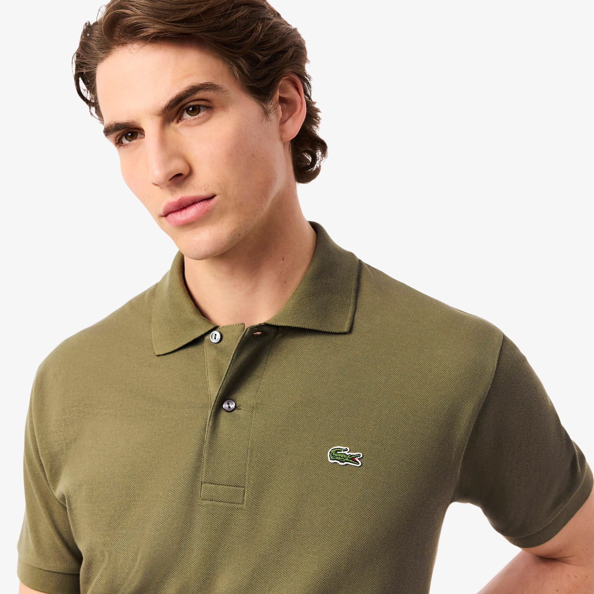 L.12.12 Erkek Classic Fit Haki Polo
