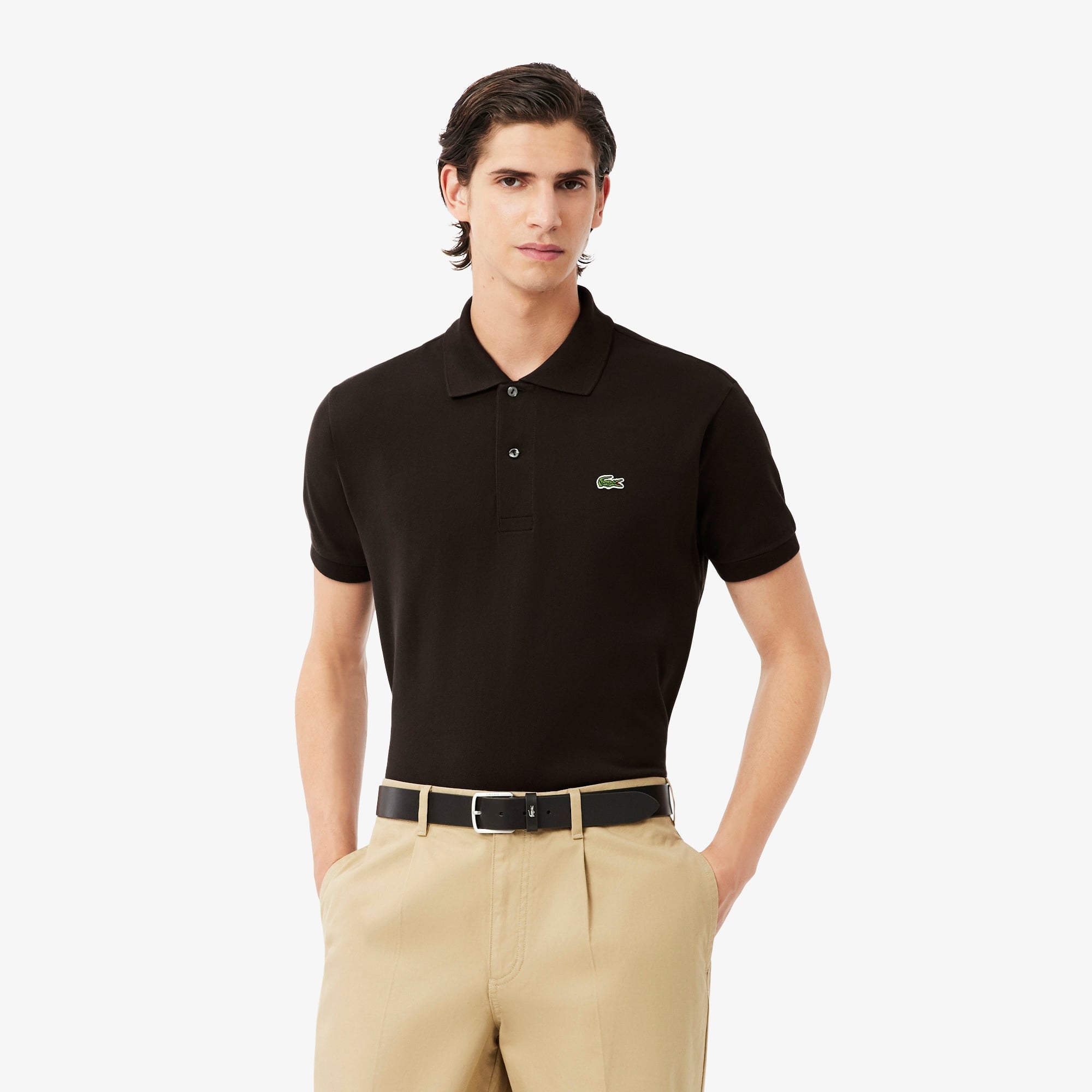 L.12.12 Erkek Classic Fit Koyu Kahverengi Polo