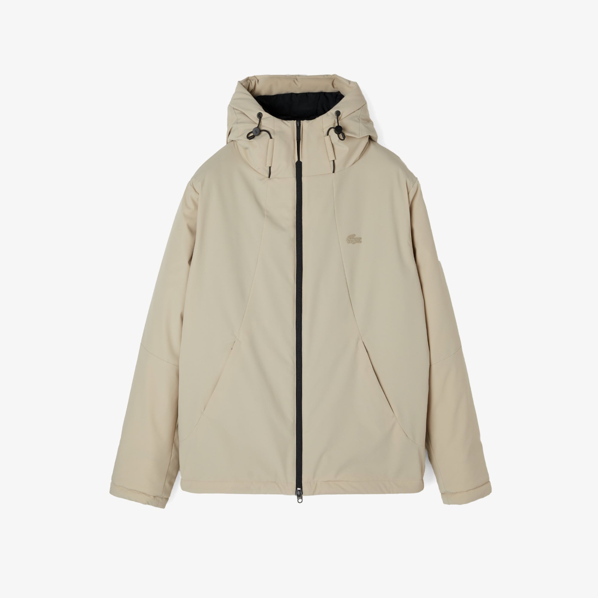 Erkek Kapüşonlu Bej Mont