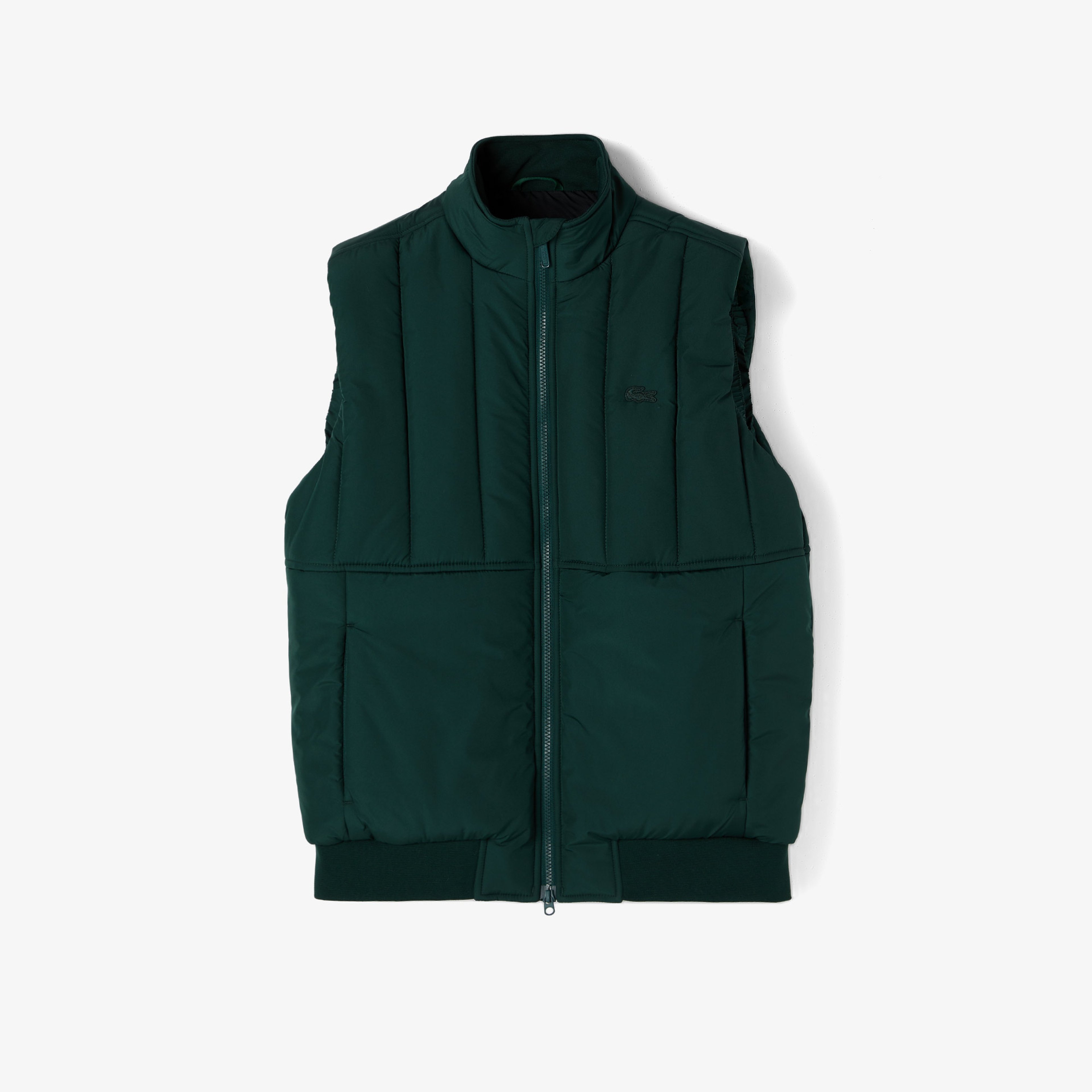 Erkek Dik Yaka Koyu Yeşil Yelek