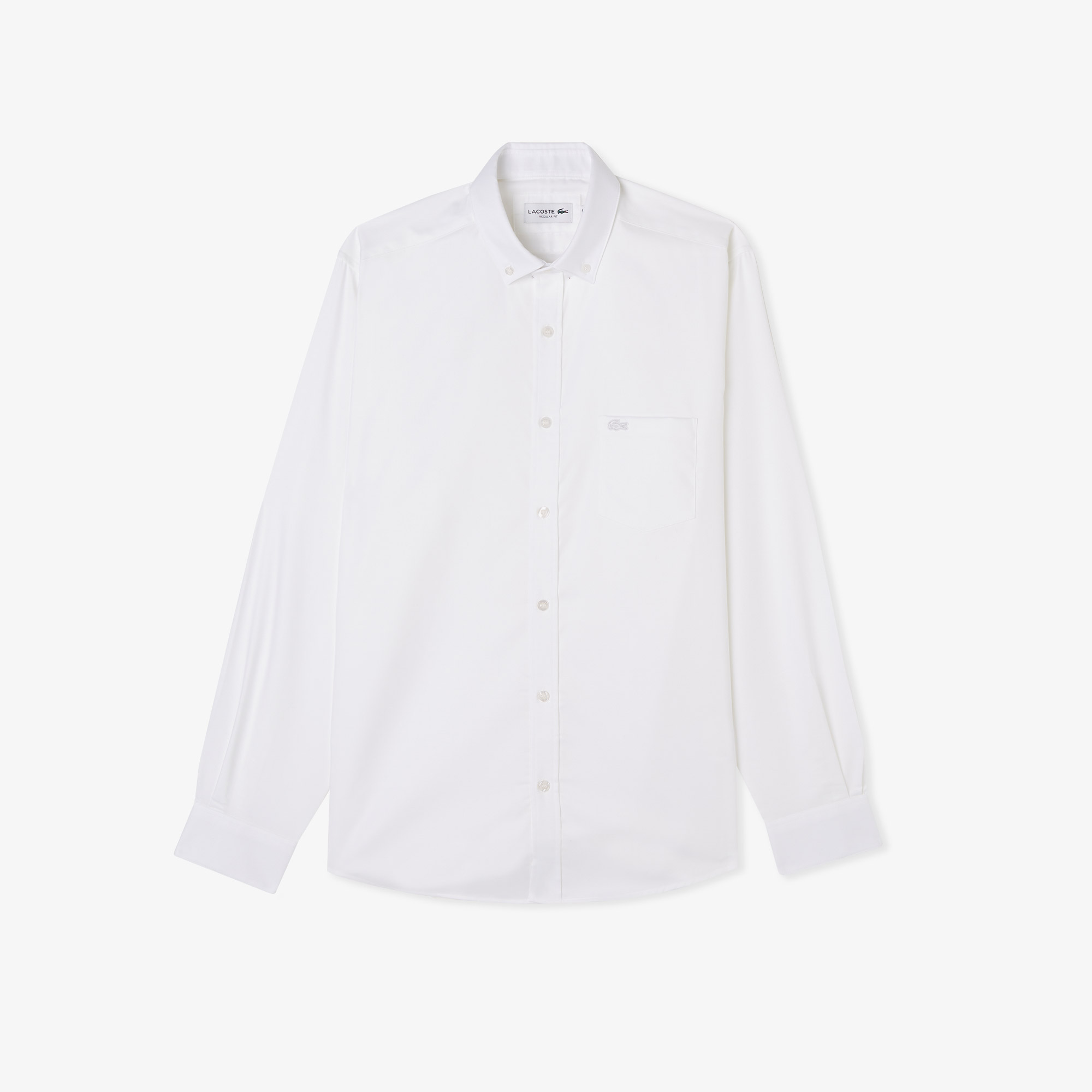 Lacoste Erkek Regular Fit Düğmeli Yaka Beyaz Gömlek görsel 3