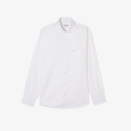 Erkek Regular Fit Düğmeli Yaka Beyaz Gömlek Beyaz