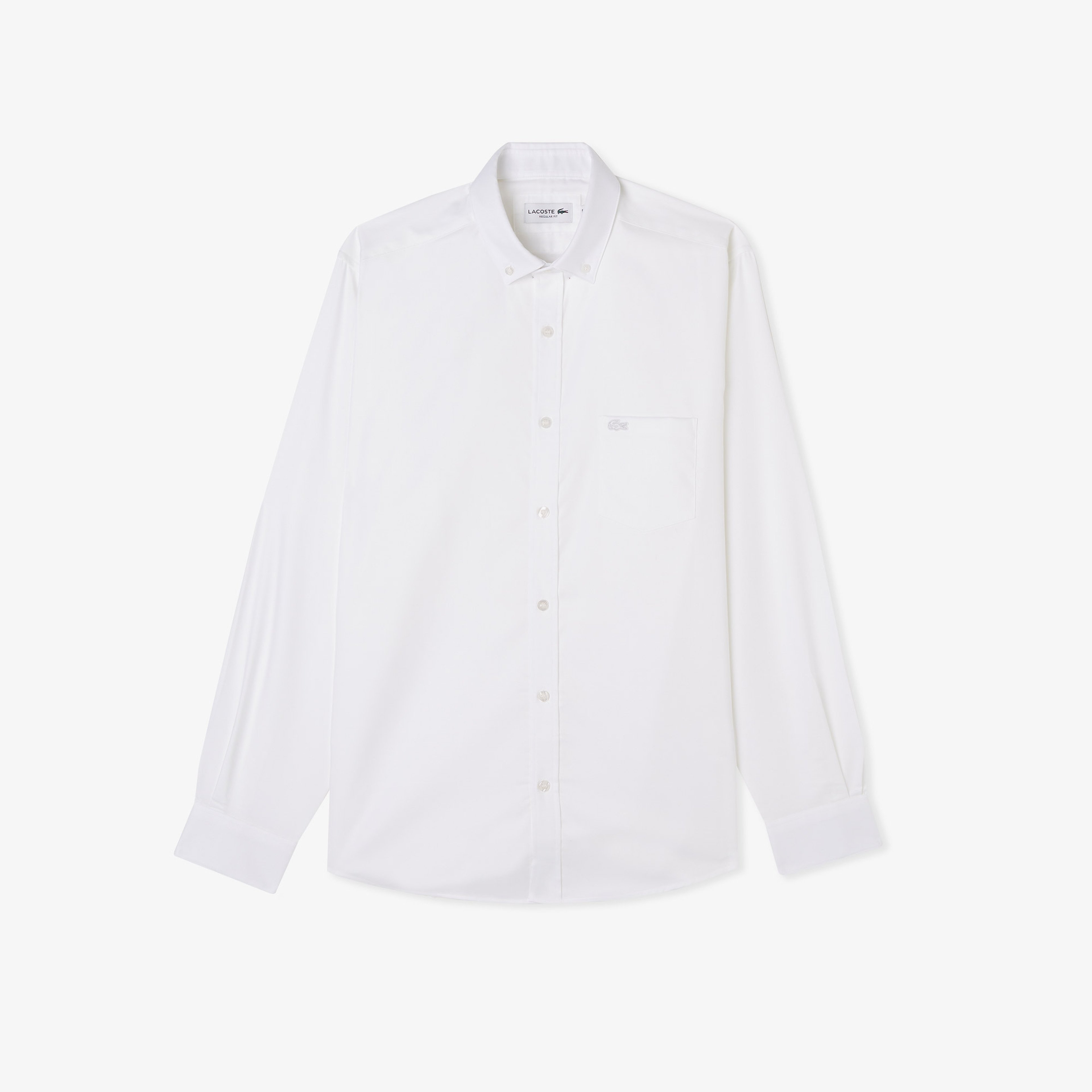 Erkek Regular Fit Düğmeli Yaka Beyaz Gömlek