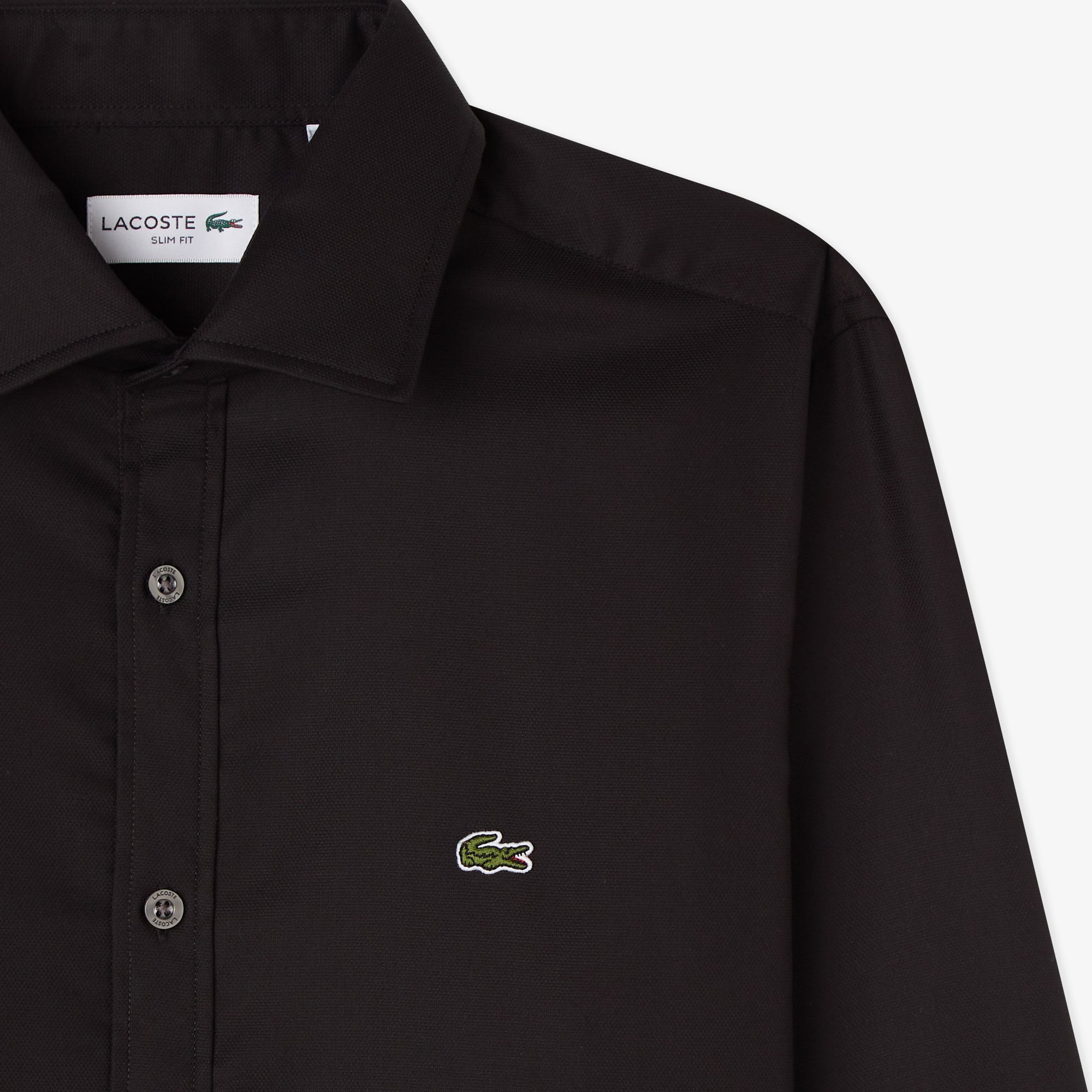Lacoste Erkek Slim Fit Siyah Gömlek görsel 4