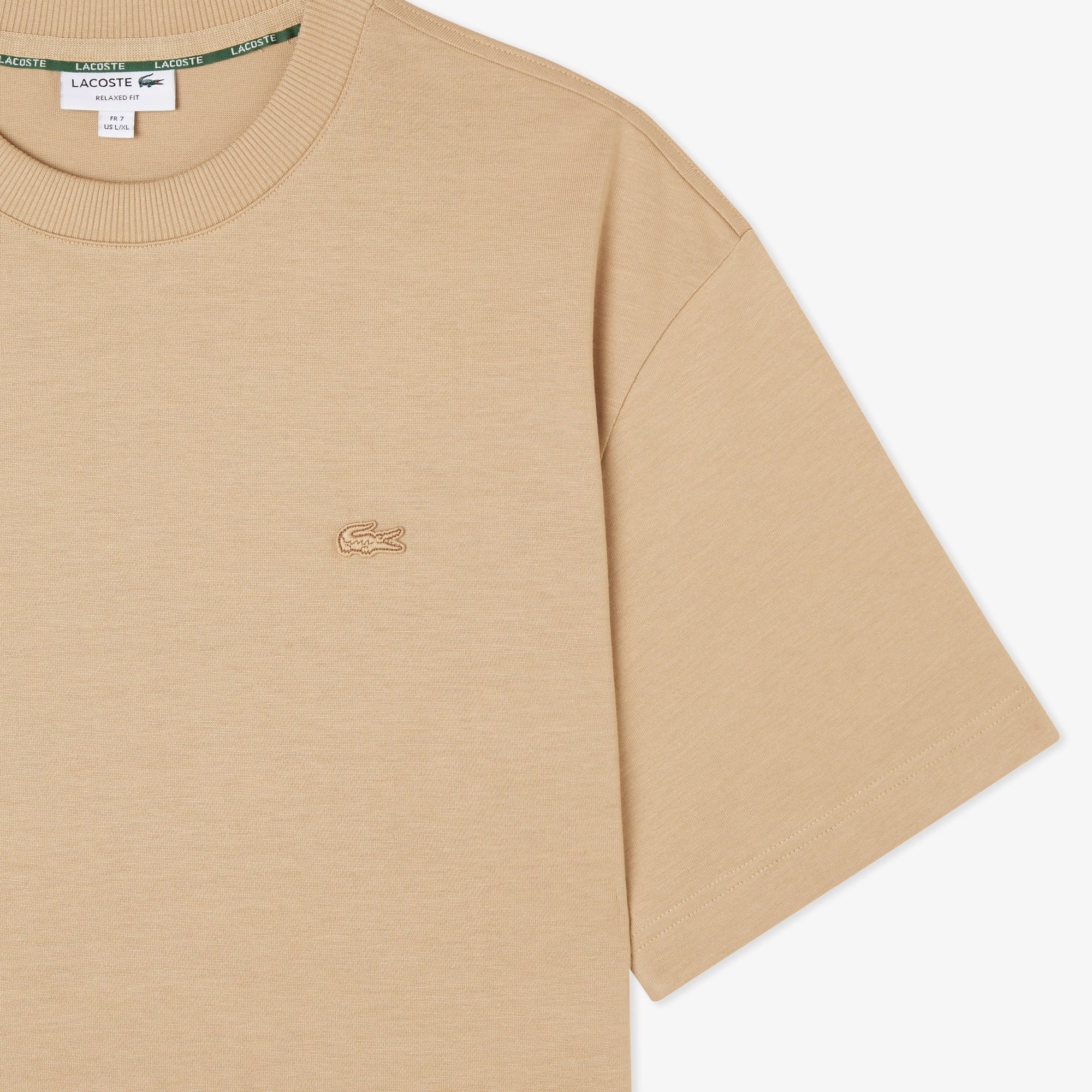 Erkek Relaxed Fit Bisiklet Yaka Bej T-Shirt