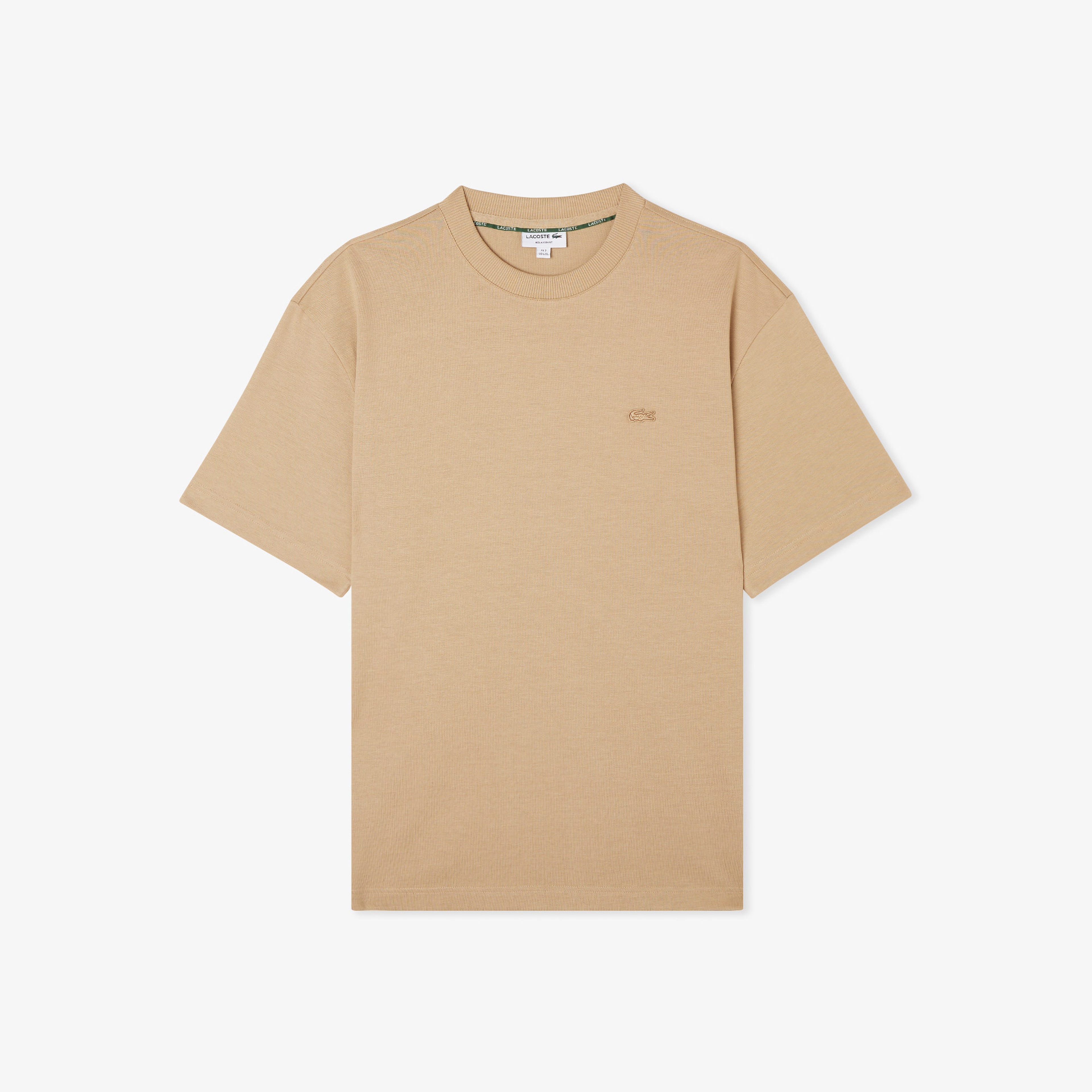 Erkek Relaxed Fit Bisiklet Yaka Bej T-Shirt