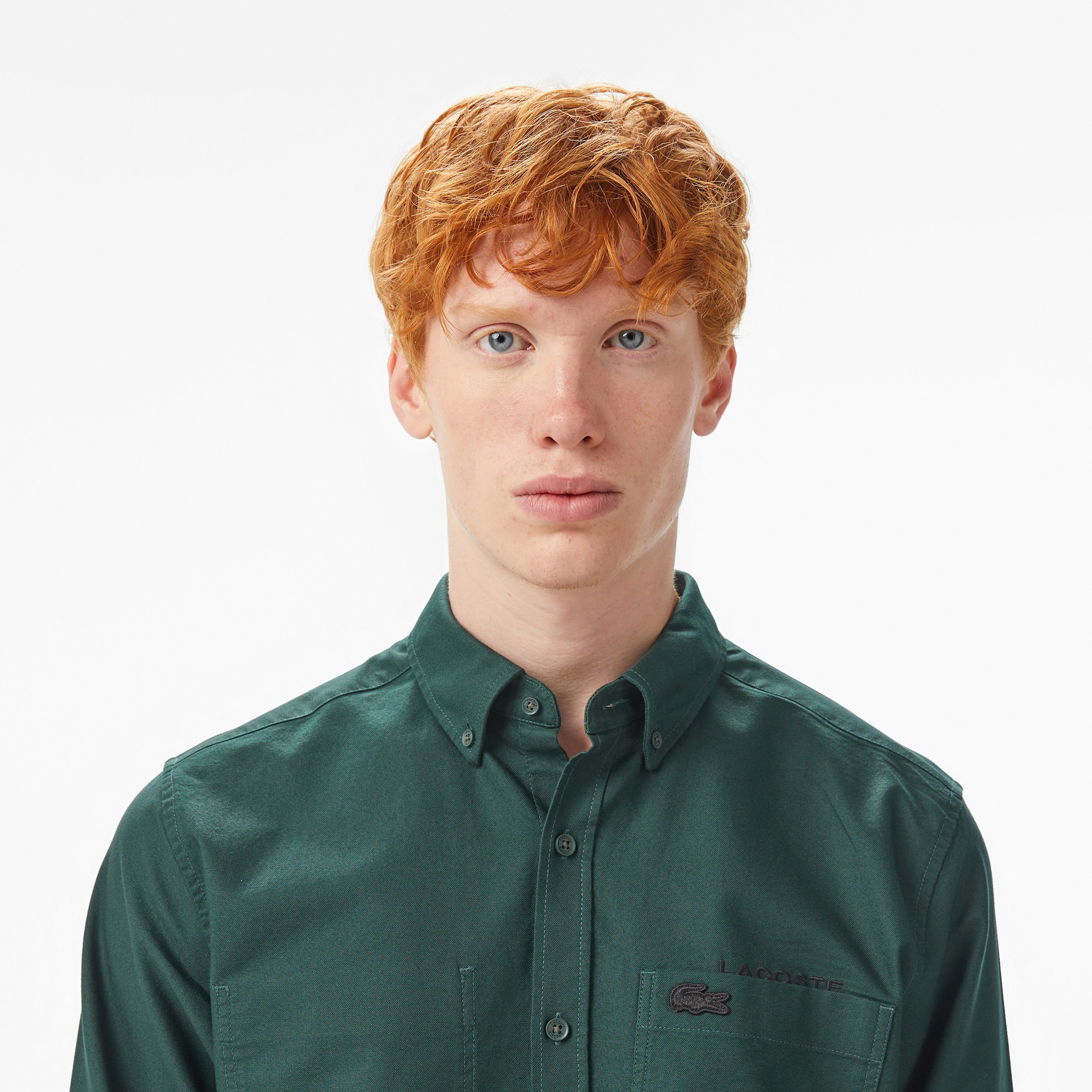 Erkek Regular Fit Düğmeli Yaka Yeşil Gömlek Erkek Regular Fit Düğmeli Yaka Yeşil Gömlek