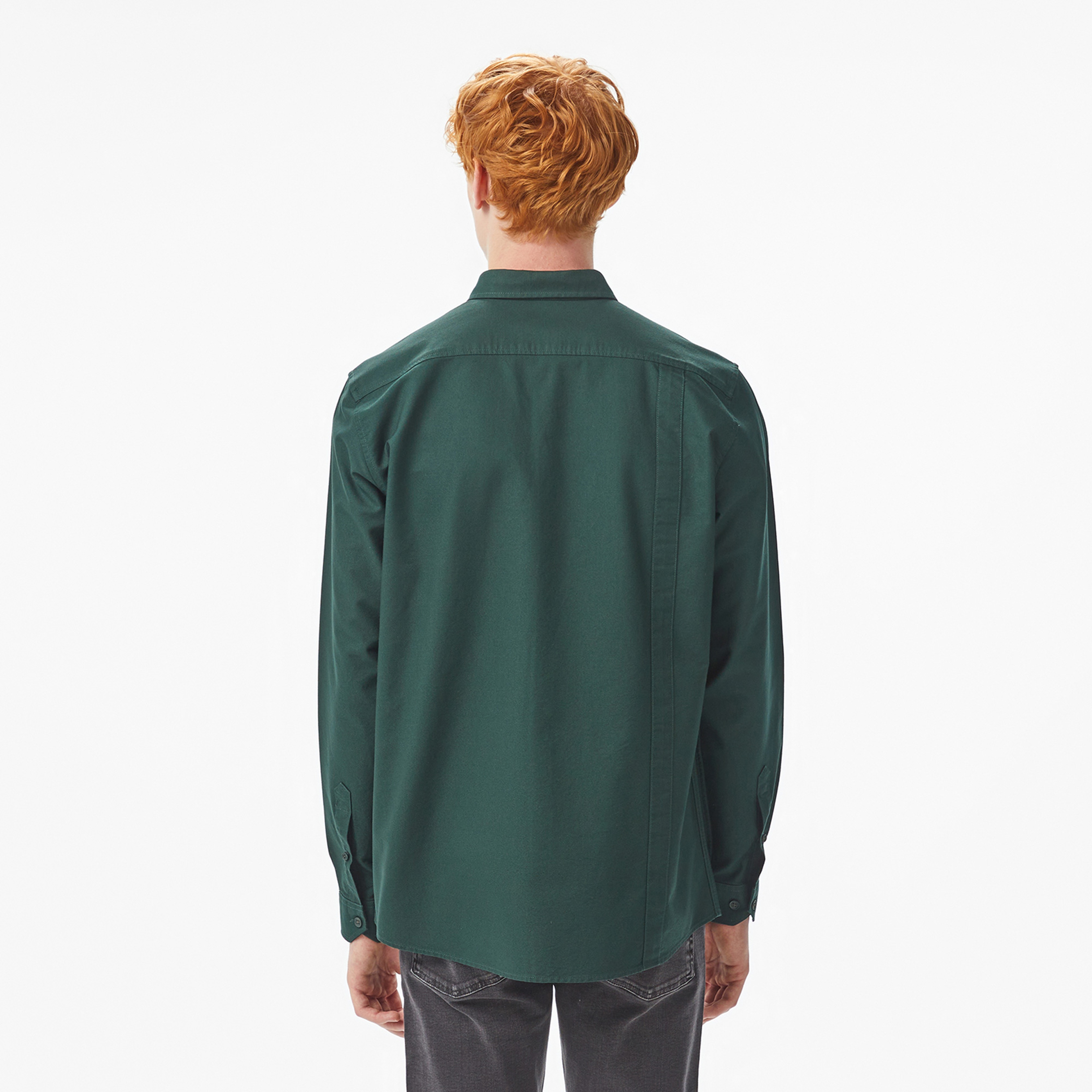 Erkek Regular Fit Düğmeli Yaka Yeşil Gömlek Erkek Regular Fit Düğmeli Yaka Yeşil Gömlek