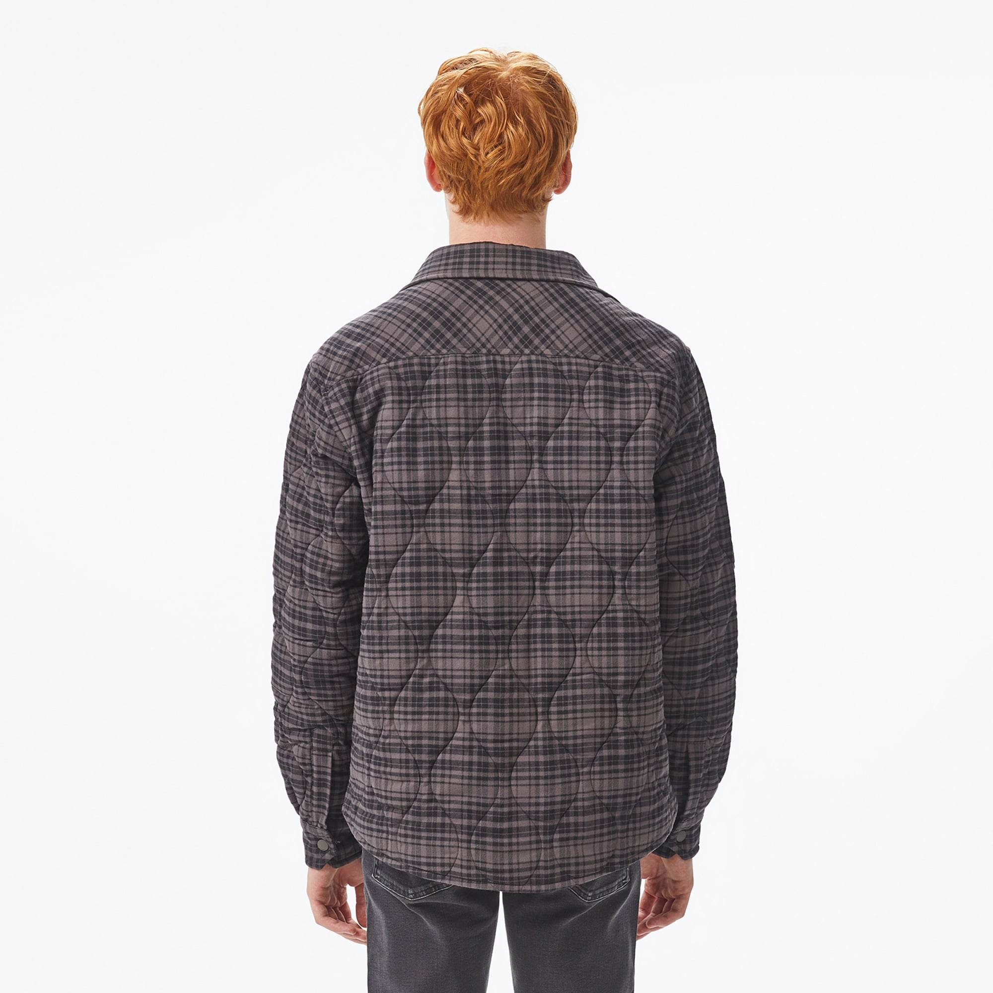 Erkek Relaxed Fit Kareli Siyah Dış Gömlek