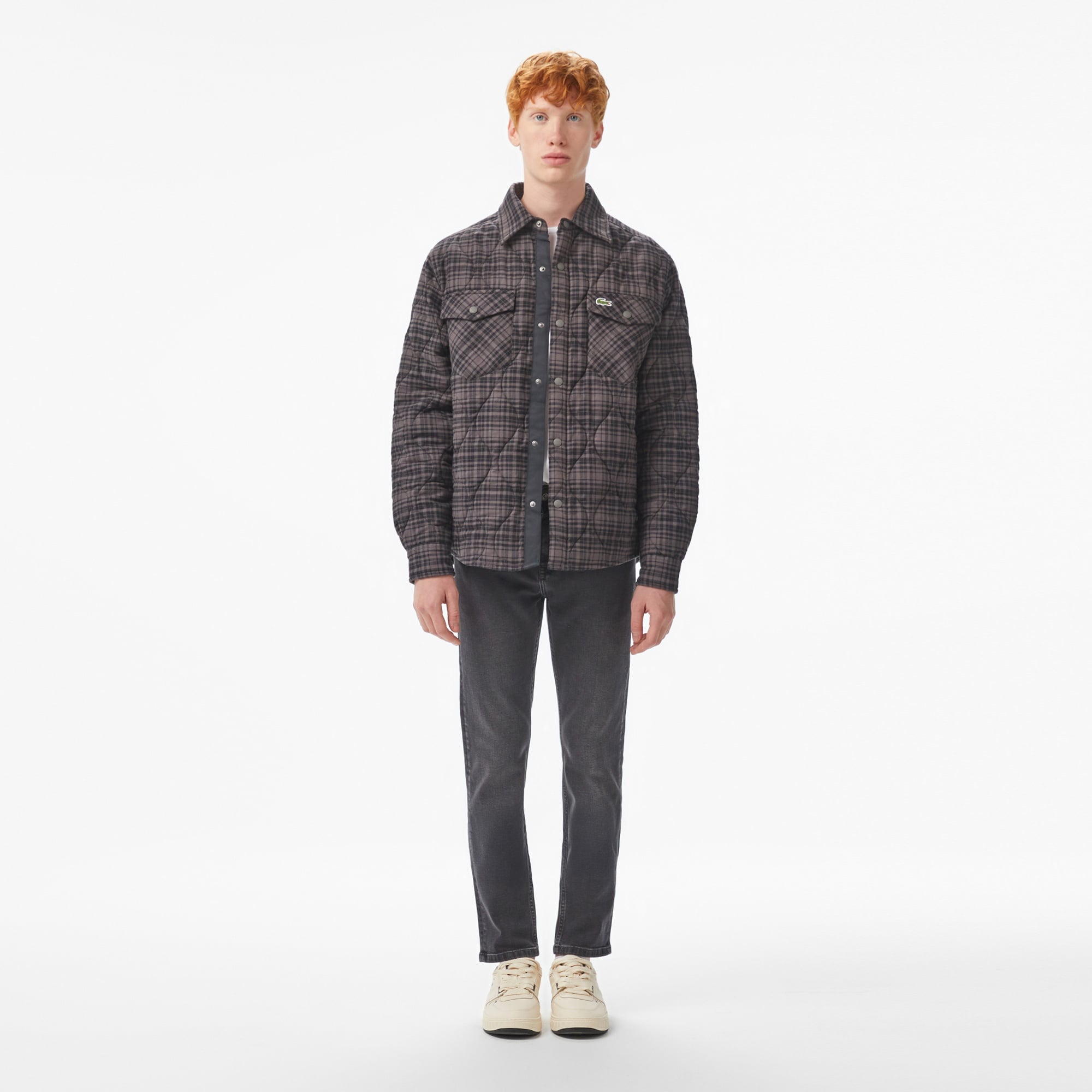 Erkek Relaxed Fit Kareli Siyah Dış Gömlek