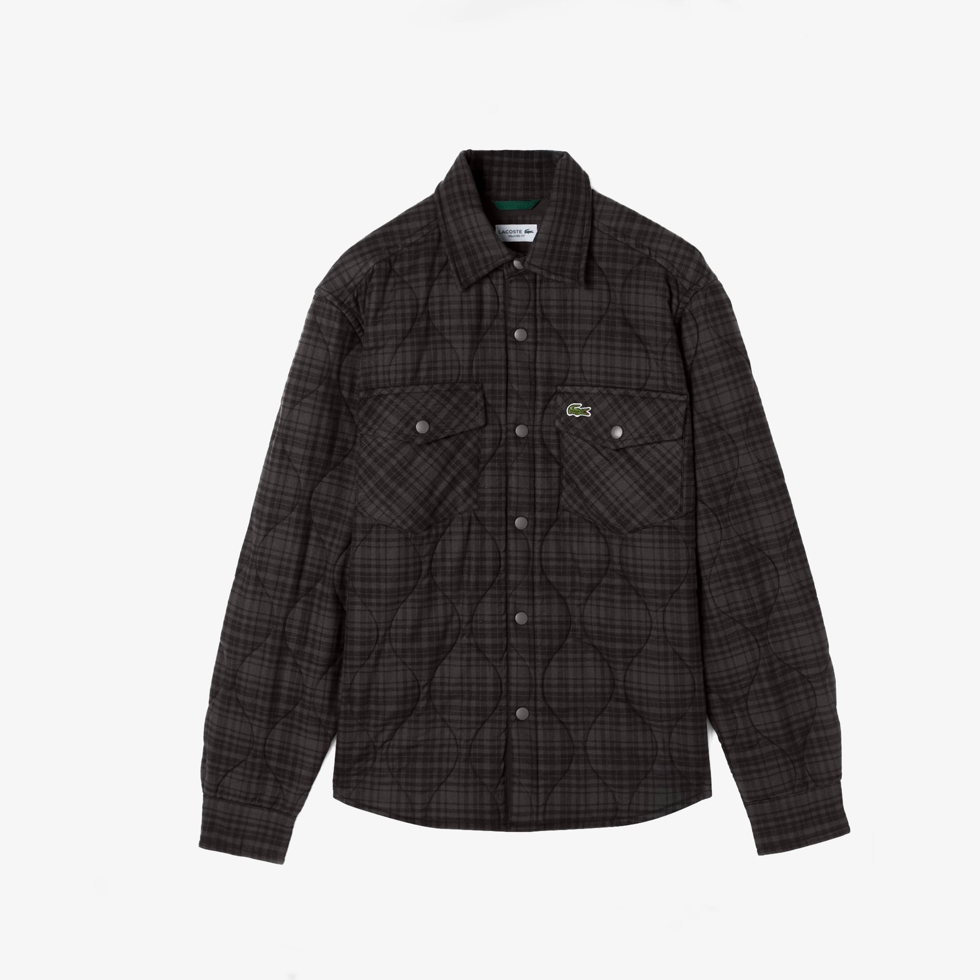 Erkek Relaxed Fit Kareli Siyah Dış Gömlek