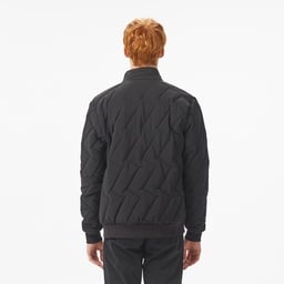 Erkek Dik Yaka Kapitone Siyah Mont Siyah