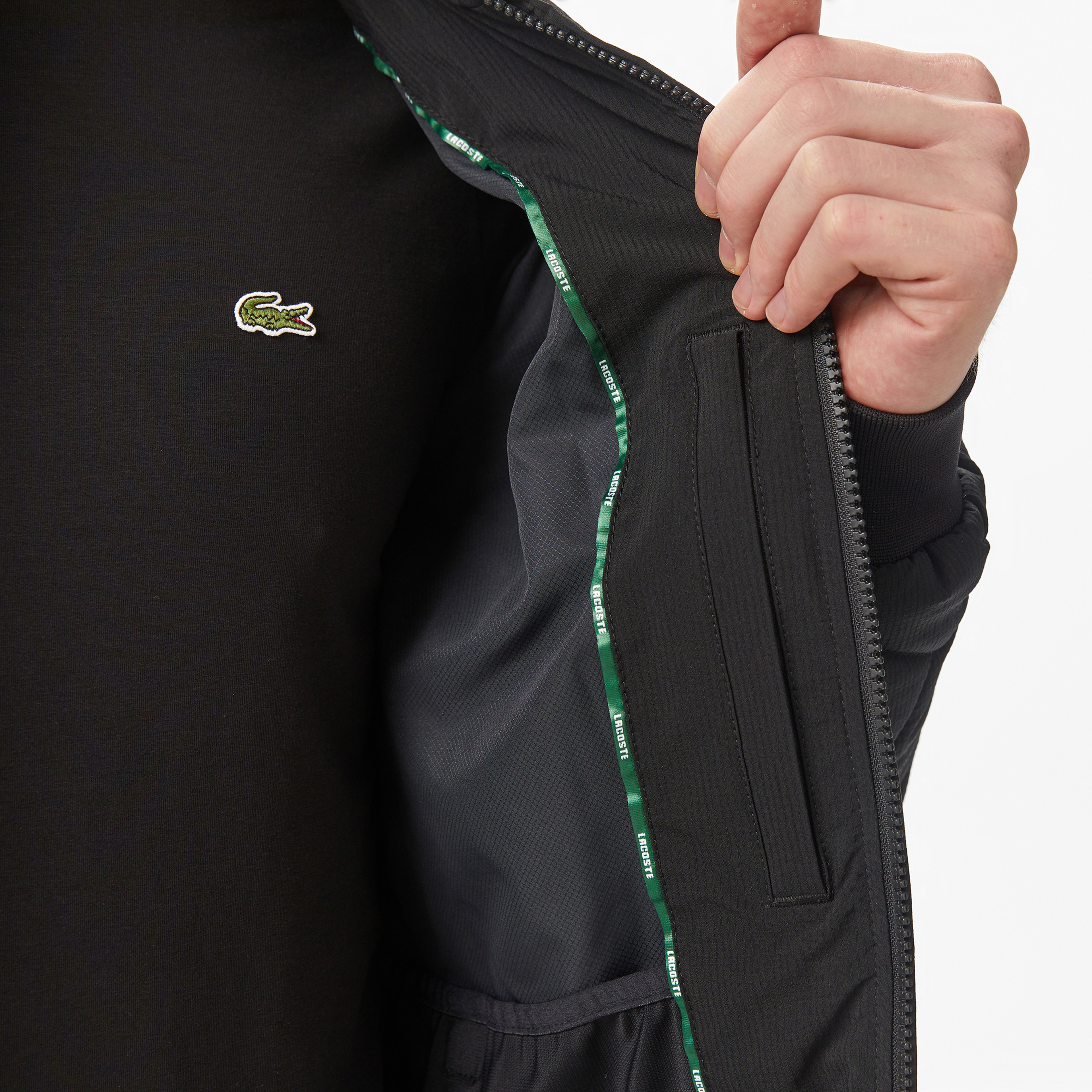 Erkek Dik Yaka Kapitone Siyah Mont