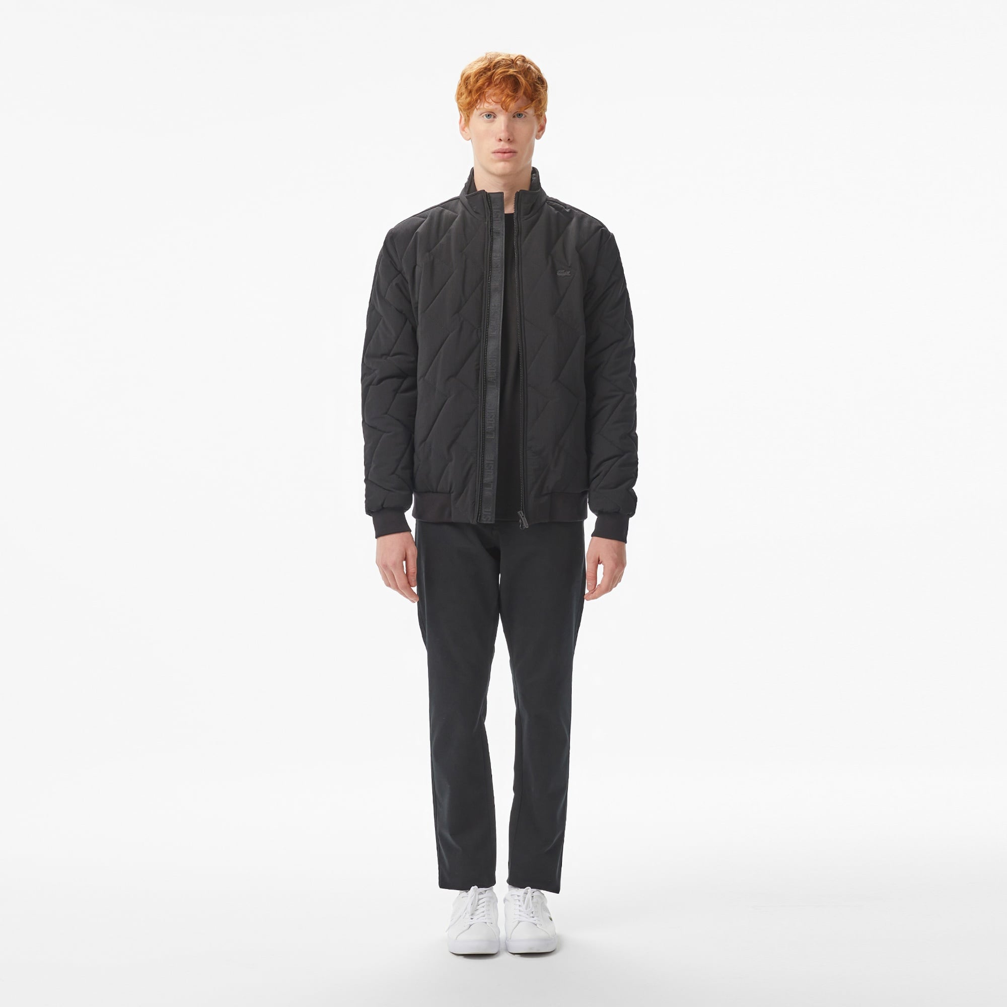 Erkek Dik Yaka Kapitone Siyah Mont