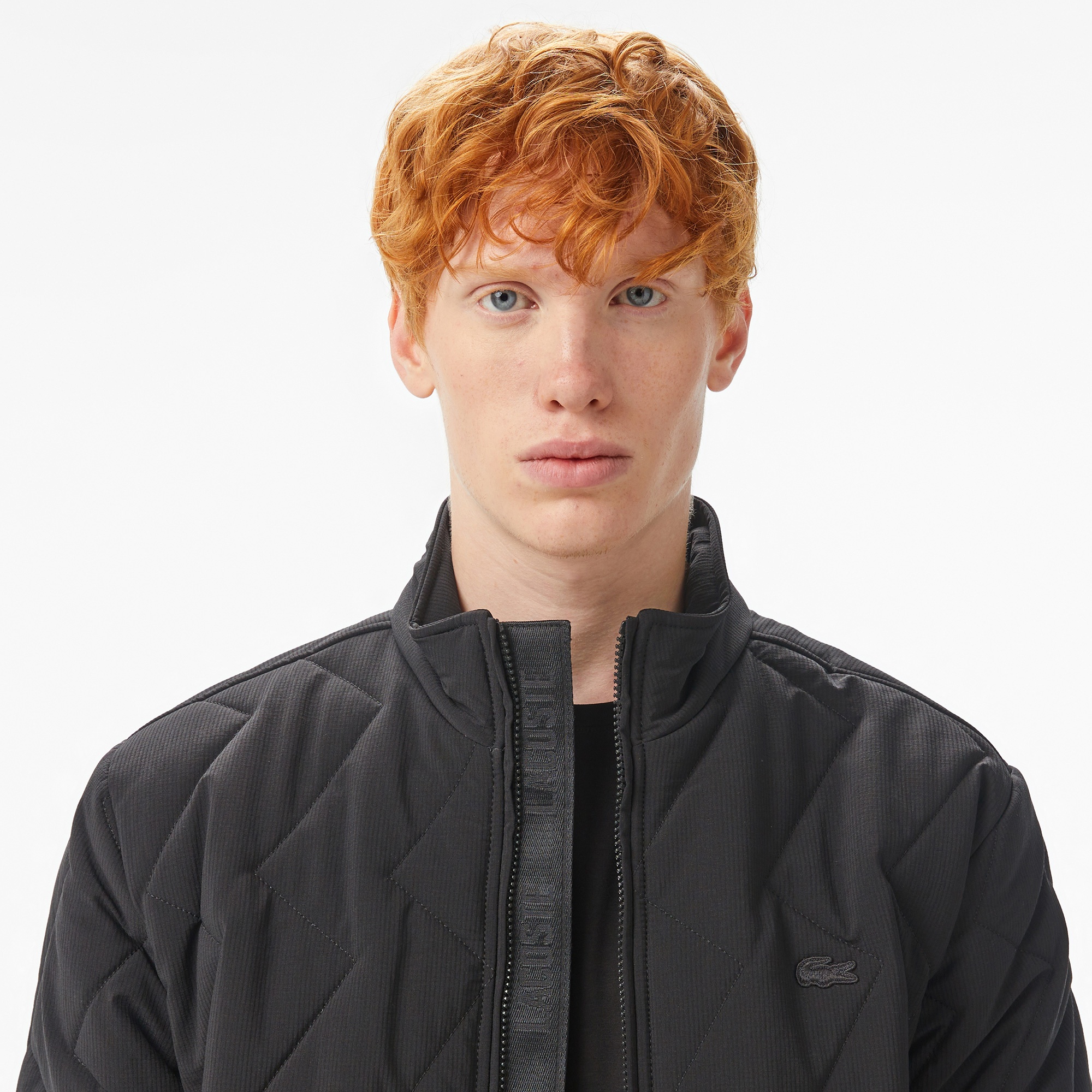 Erkek Dik Yaka Kapitone Siyah Mont