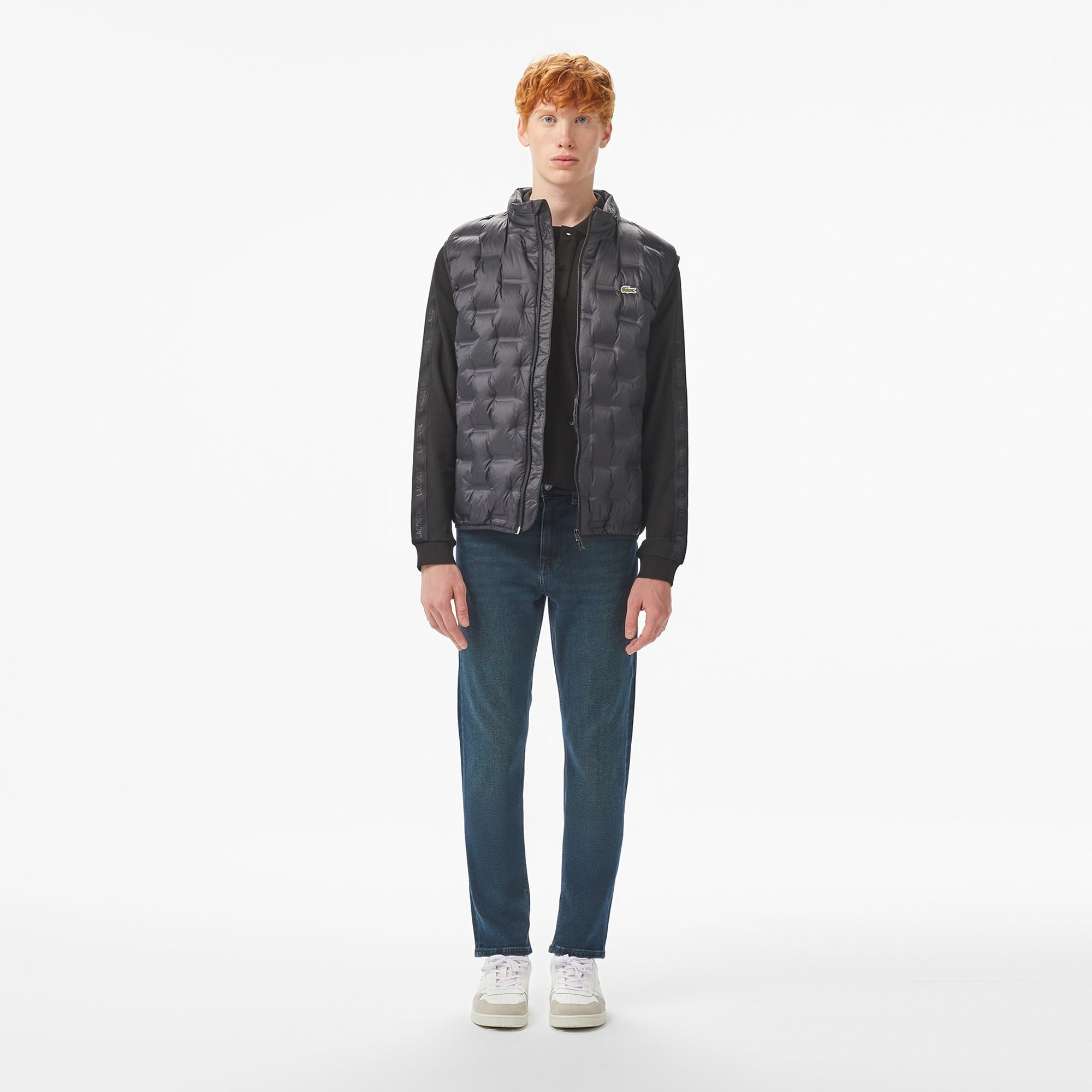 Erkek Dik Yaka Kapitone Siyah Yelek