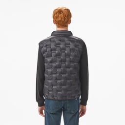 Erkek Dik Yaka Kapitone Siyah Yelek Siyah