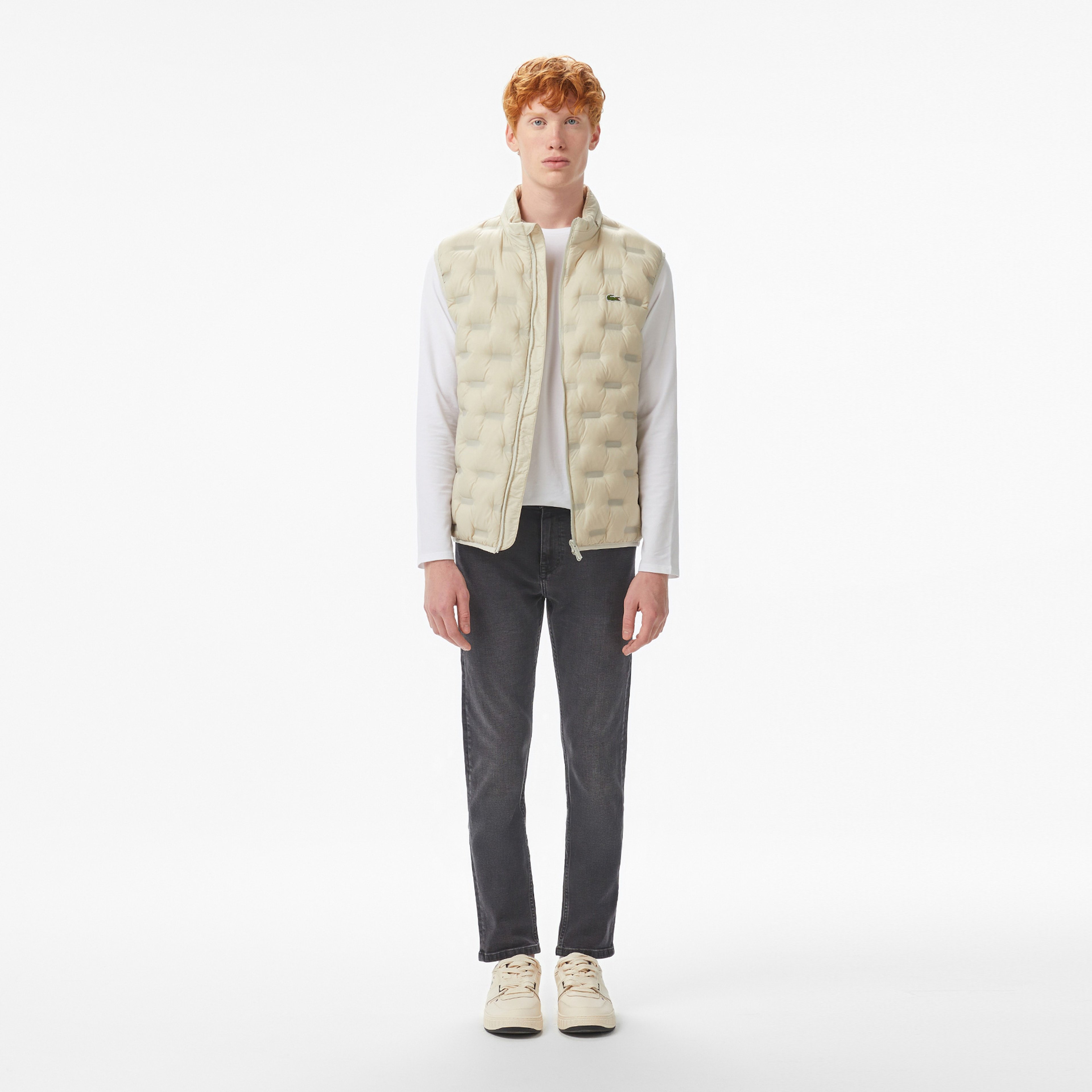 Erkek Dik Yaka Açık Gri Yelek