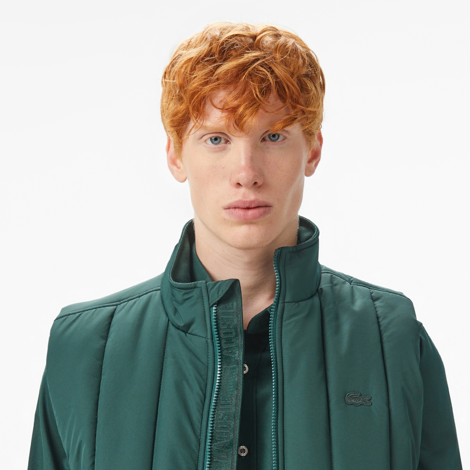 Erkek Dik Yaka Koyu Yeşil Yelek