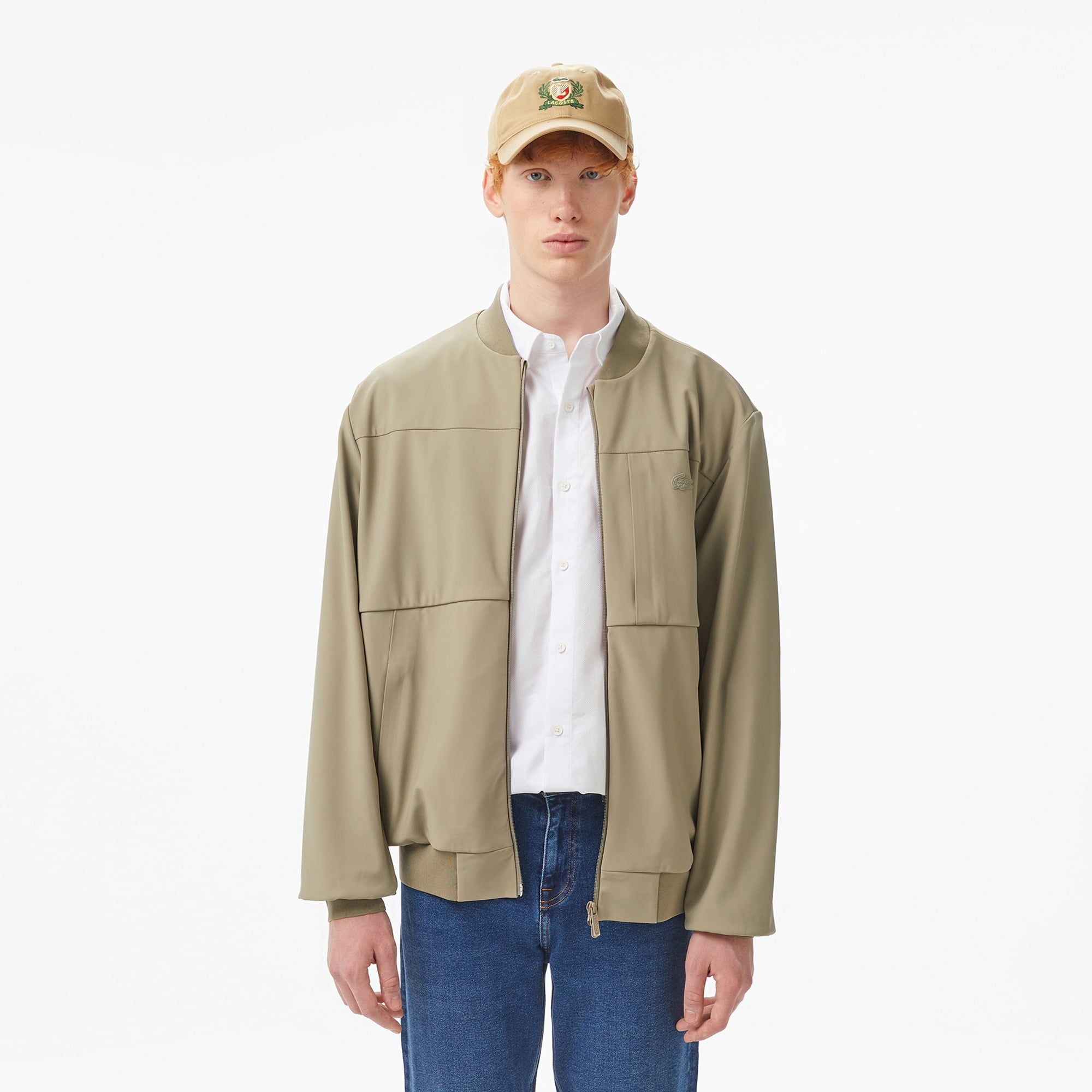 Erkek Hakim Yaka Açık Kahverengi Bomber Ceket