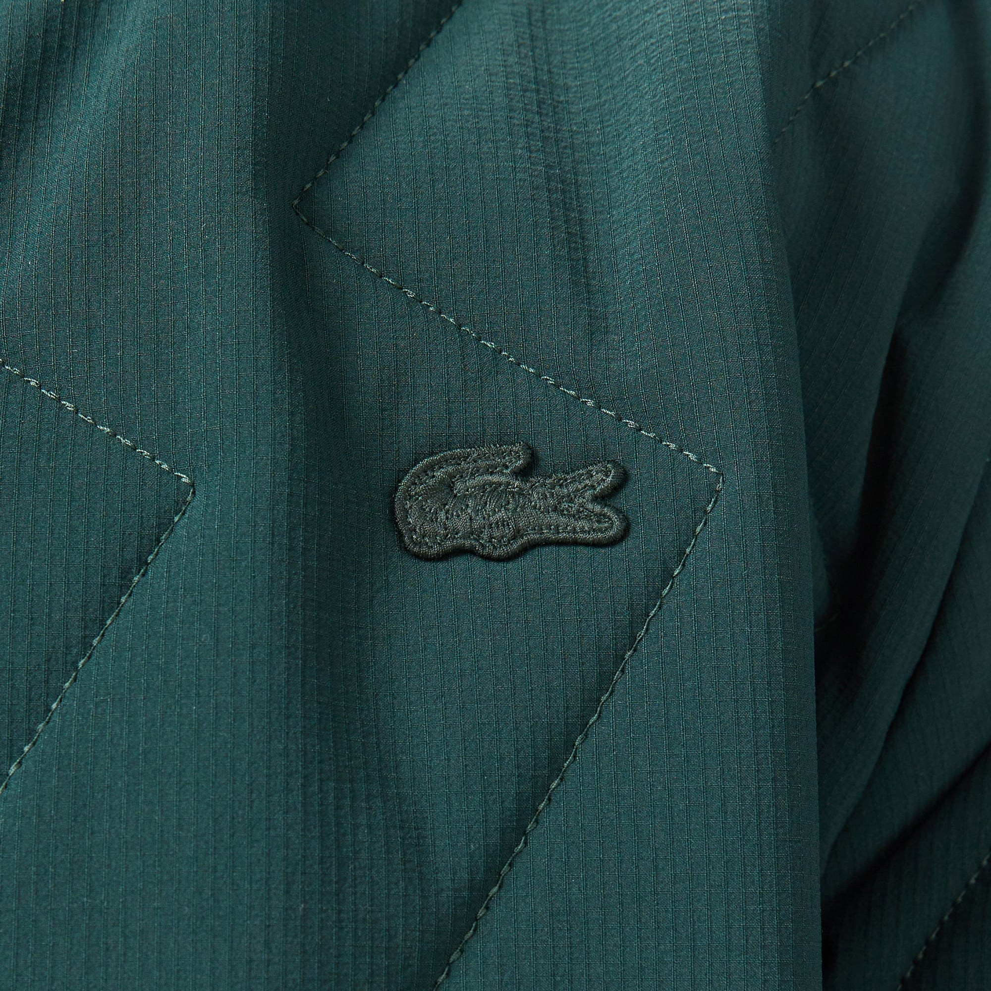 Erkek Dik Yaka Kapitone Koyu Yeşil Mont