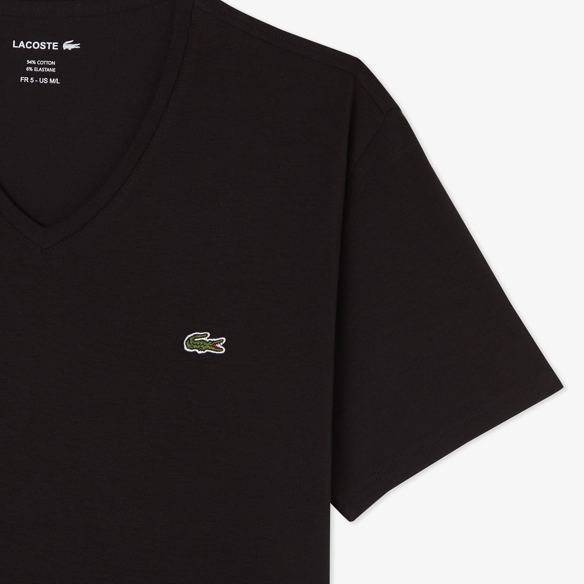 Erkek Slim Fit V Yaka Siyah T-Shirt