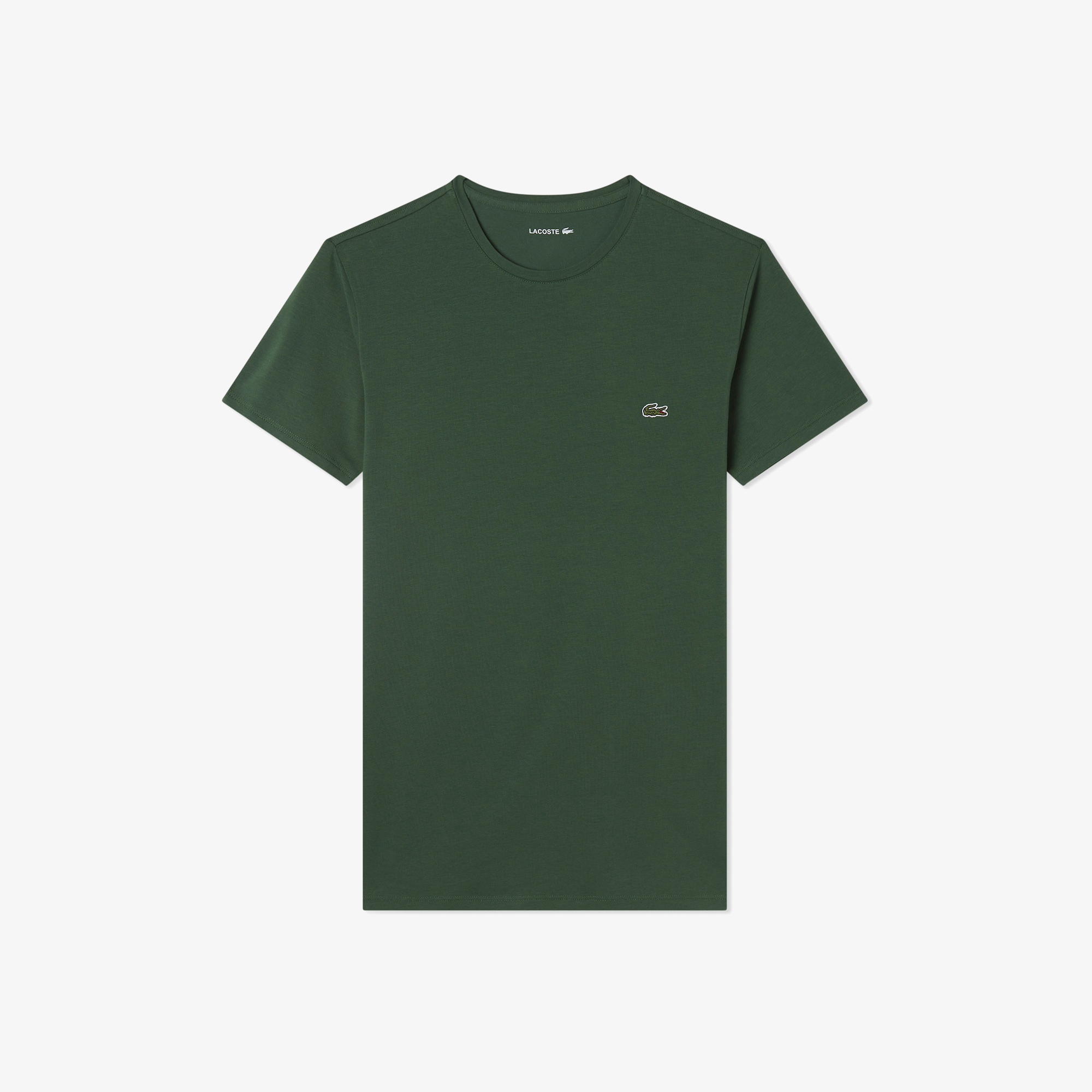 Lacoste Erkek Slim Fit Bisiklet Yaka Koyu Yeşil T-Shirt görsel 3