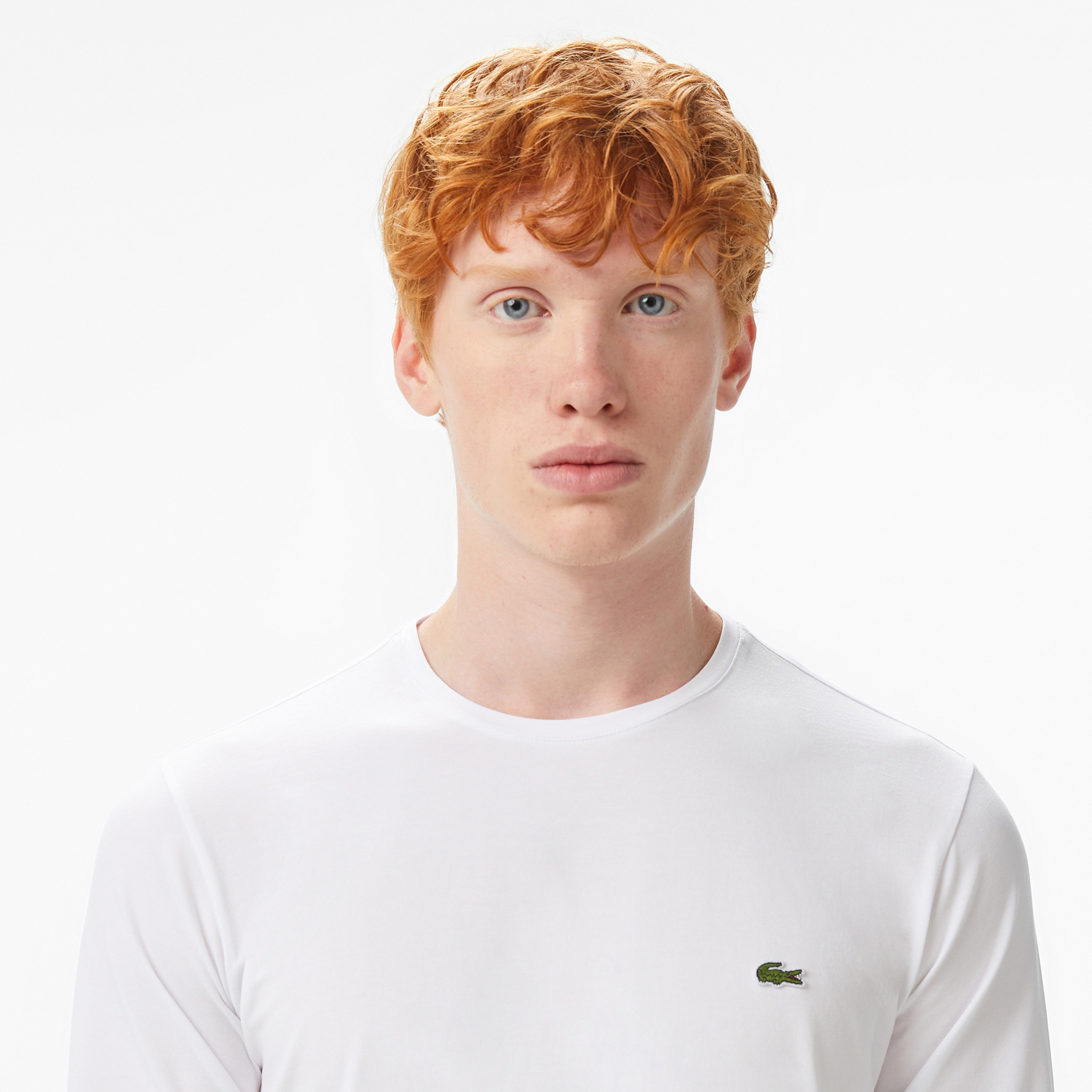 Erkek Regular Fit Uzun Kollu Bisiklet Yaka Beyaz T-Shirt