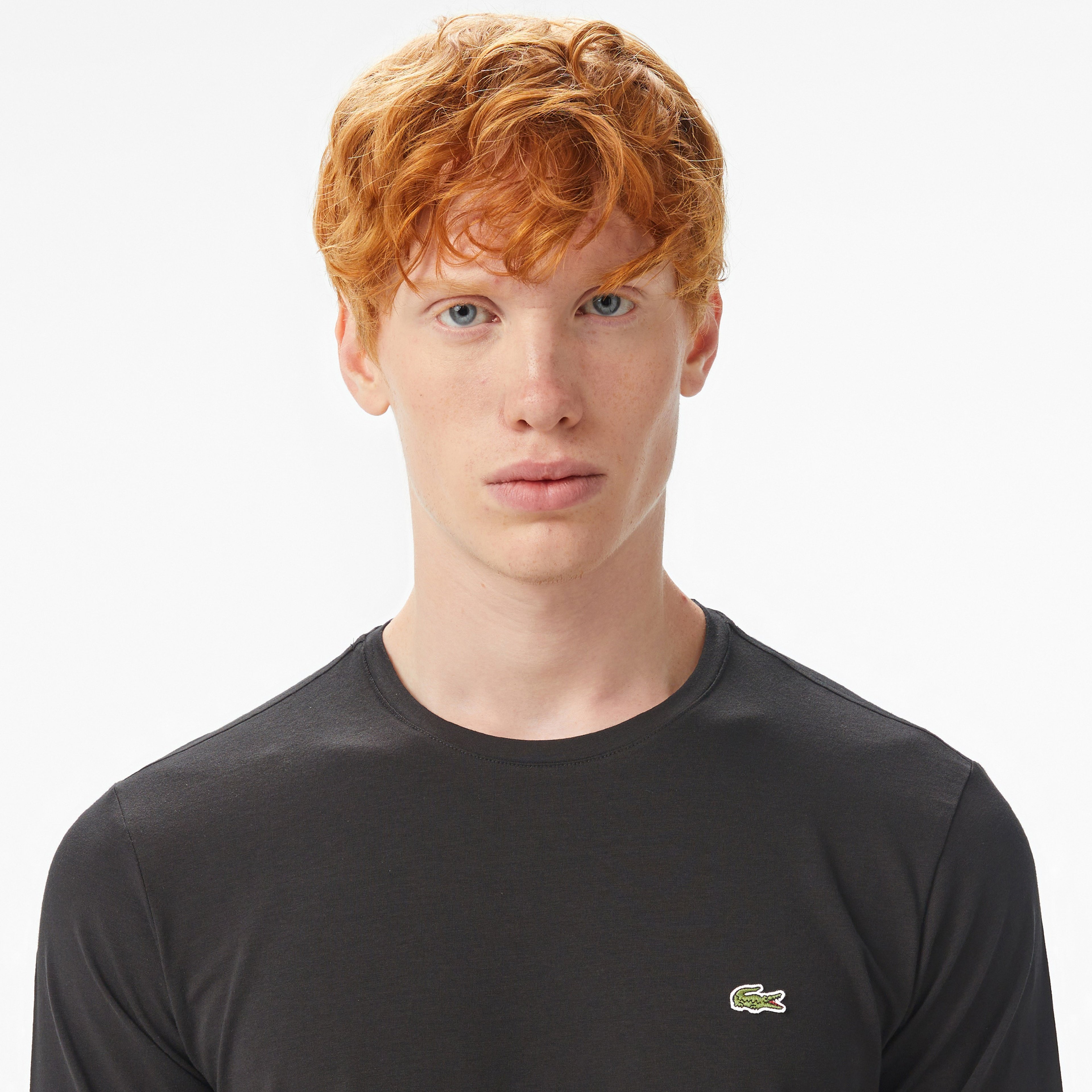 Erkek Regular Fit Uzun Kollu Bisiklet Yaka Siyah T-Shirt