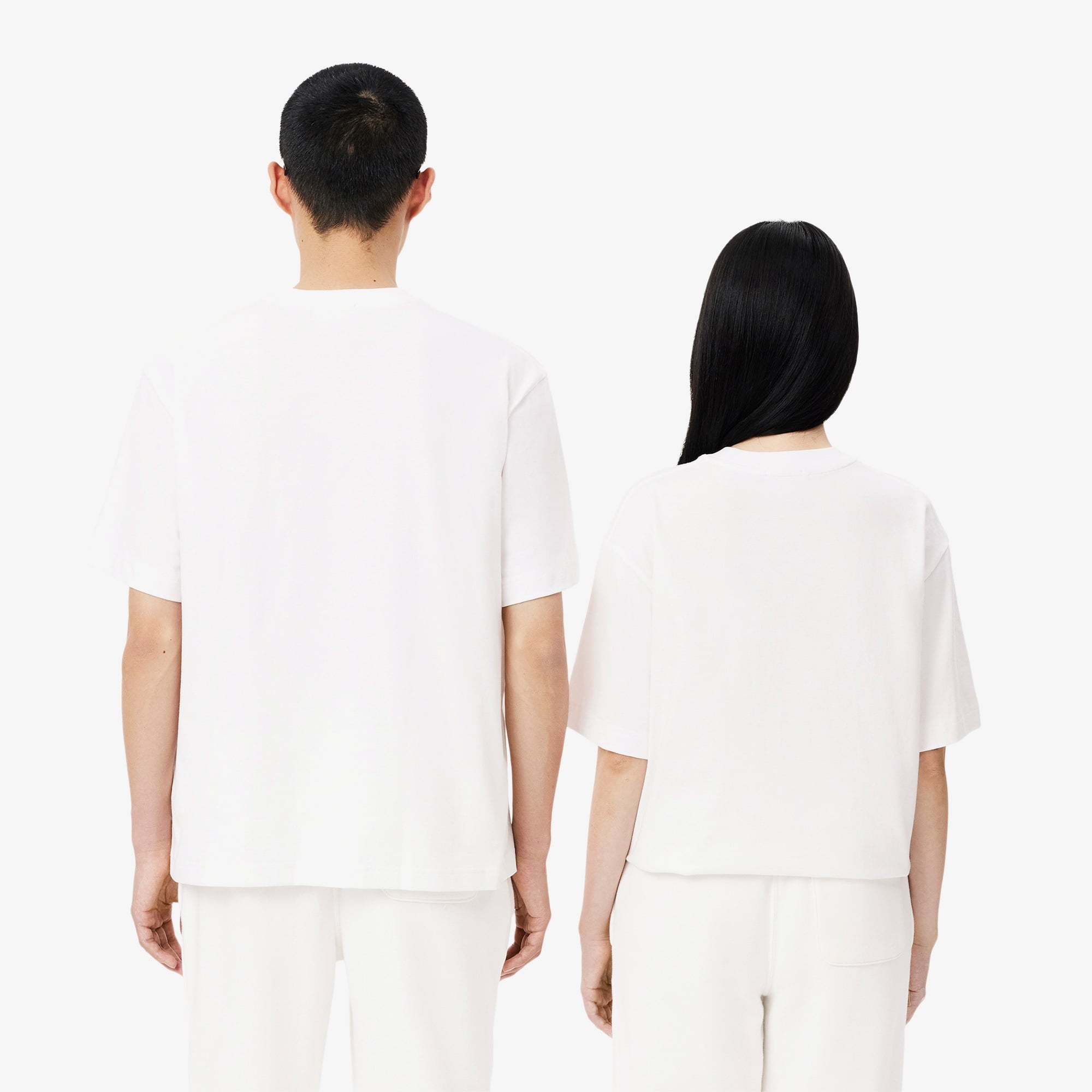 Unisex Loose Fit Bisiklet Yaka Organik Pamuk Beyaz T-Shirt