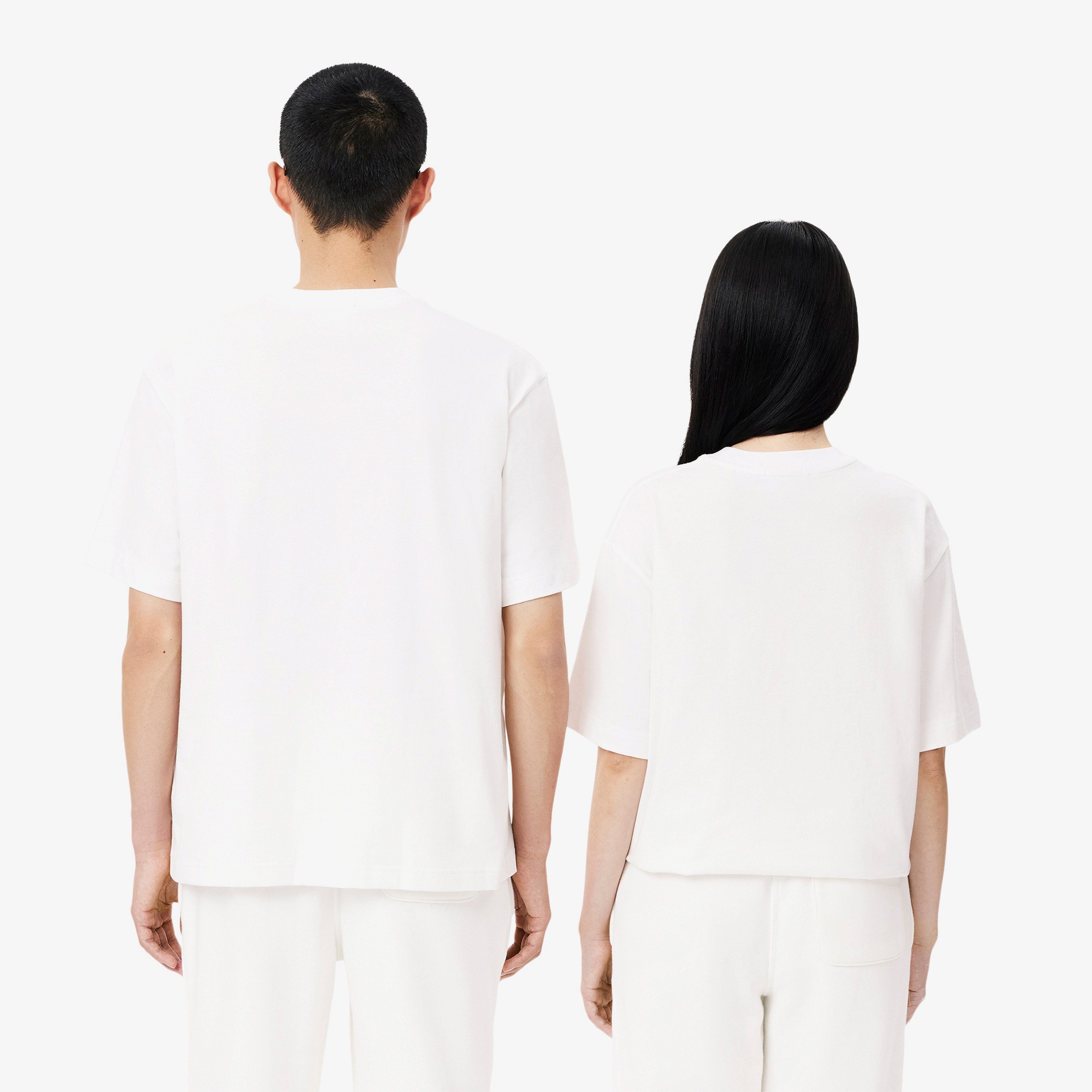 Unisex Loose Fit Bisiklet Yaka Organik Pamuk Beyaz T-Shirt