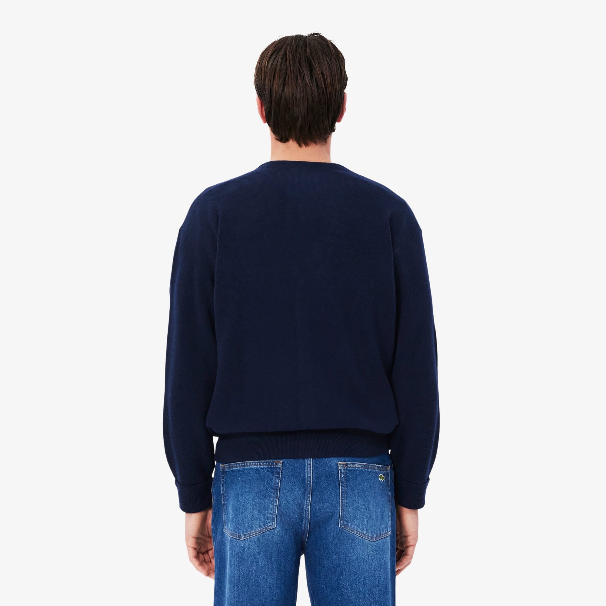 Erkek Relaxed Fit V Yaka Lacivert Hırka