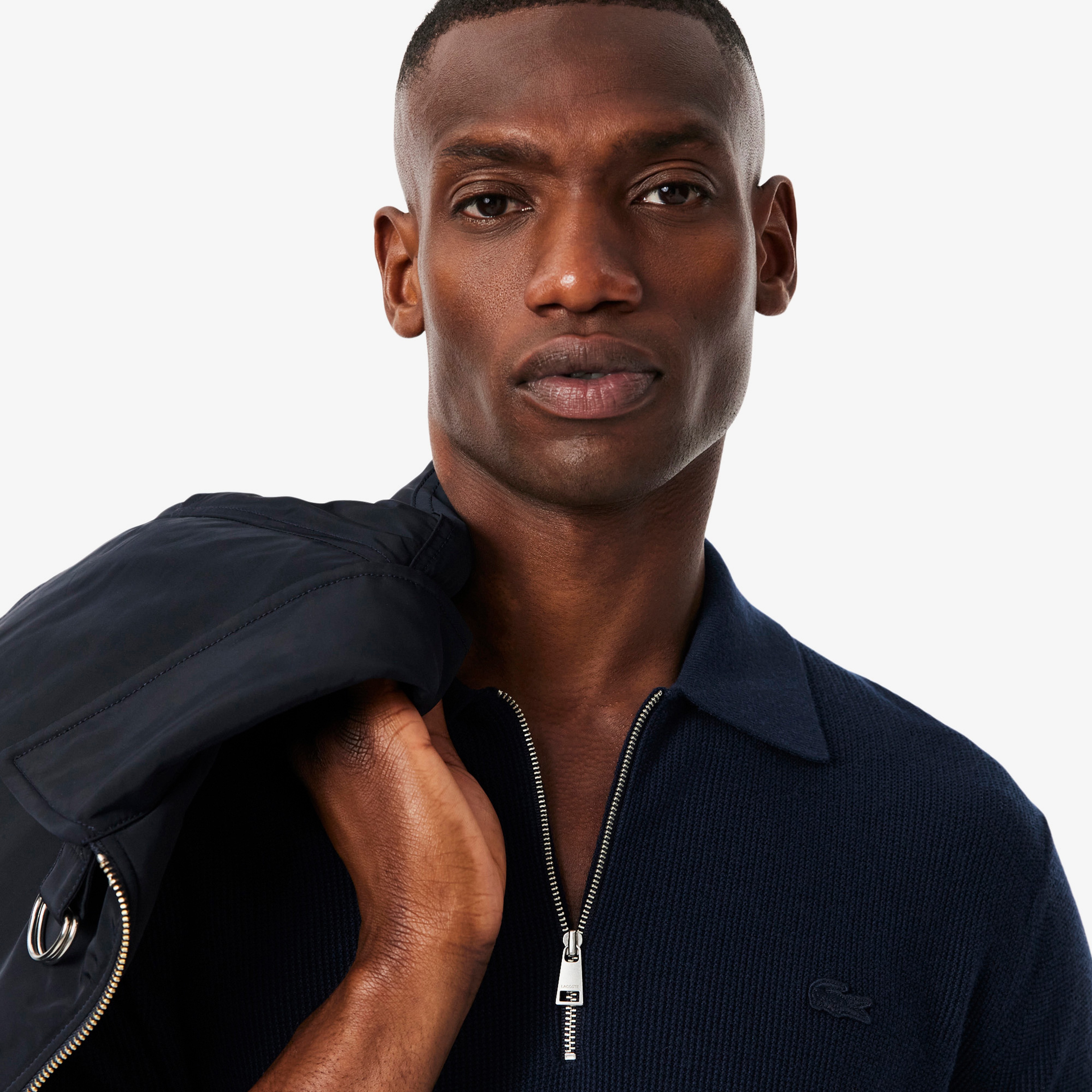 Erkek Classic Fit Yarım Fermuarlı Lacivert Kazak