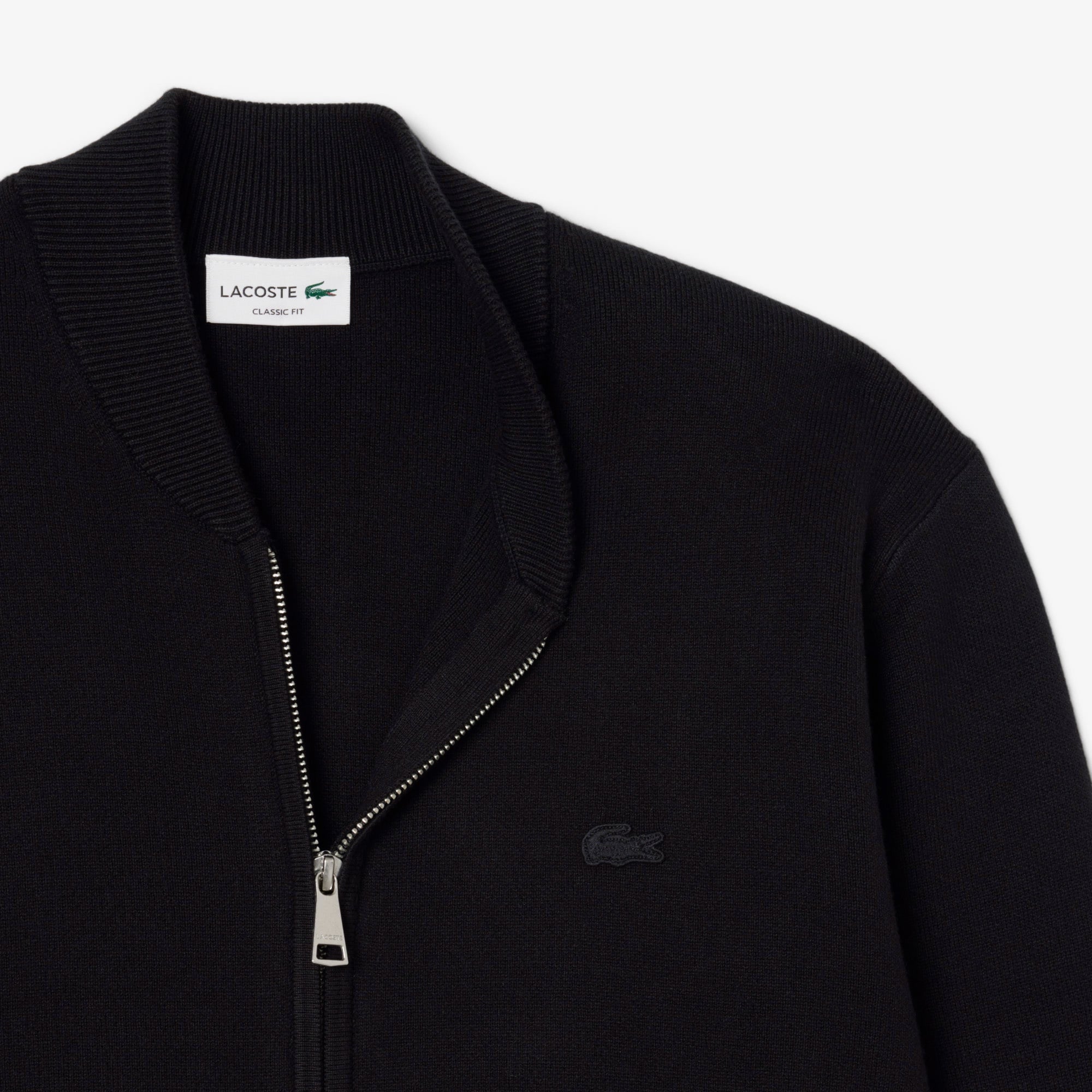 Erkek Classic Fit Fermuarlı Siyah Hırka