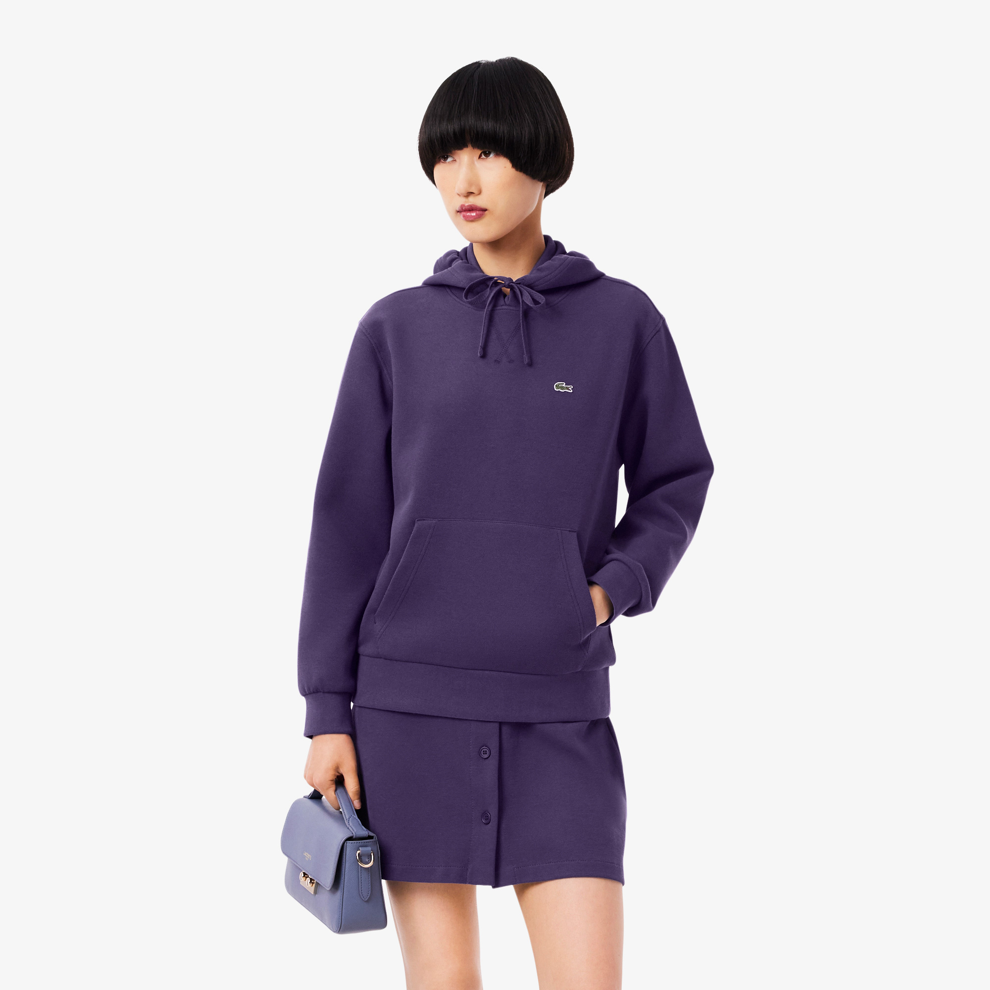 Kadın Relaxed Fit Kapüşonlu Mor Sweatshirt SF5259-ZSV | Lacoste